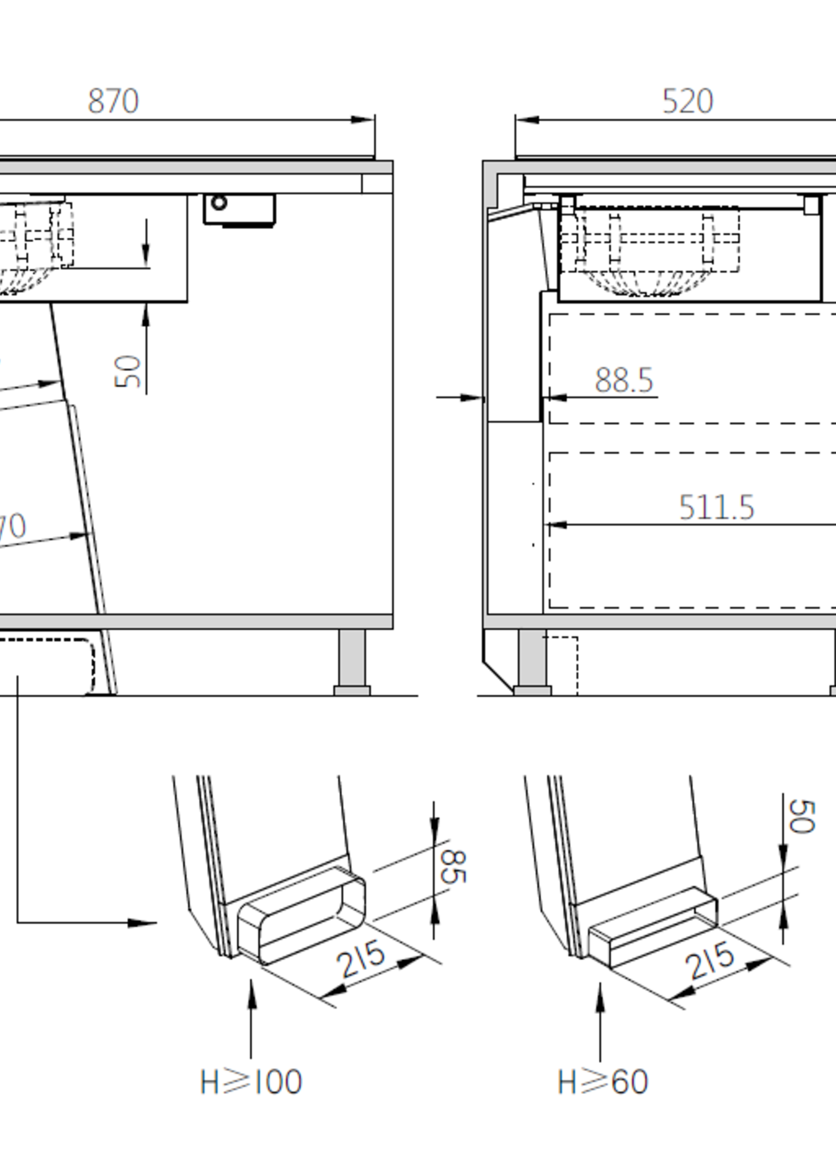 Senza Nome Thema One Inductiekookplaat met afzuiging - 90 cm