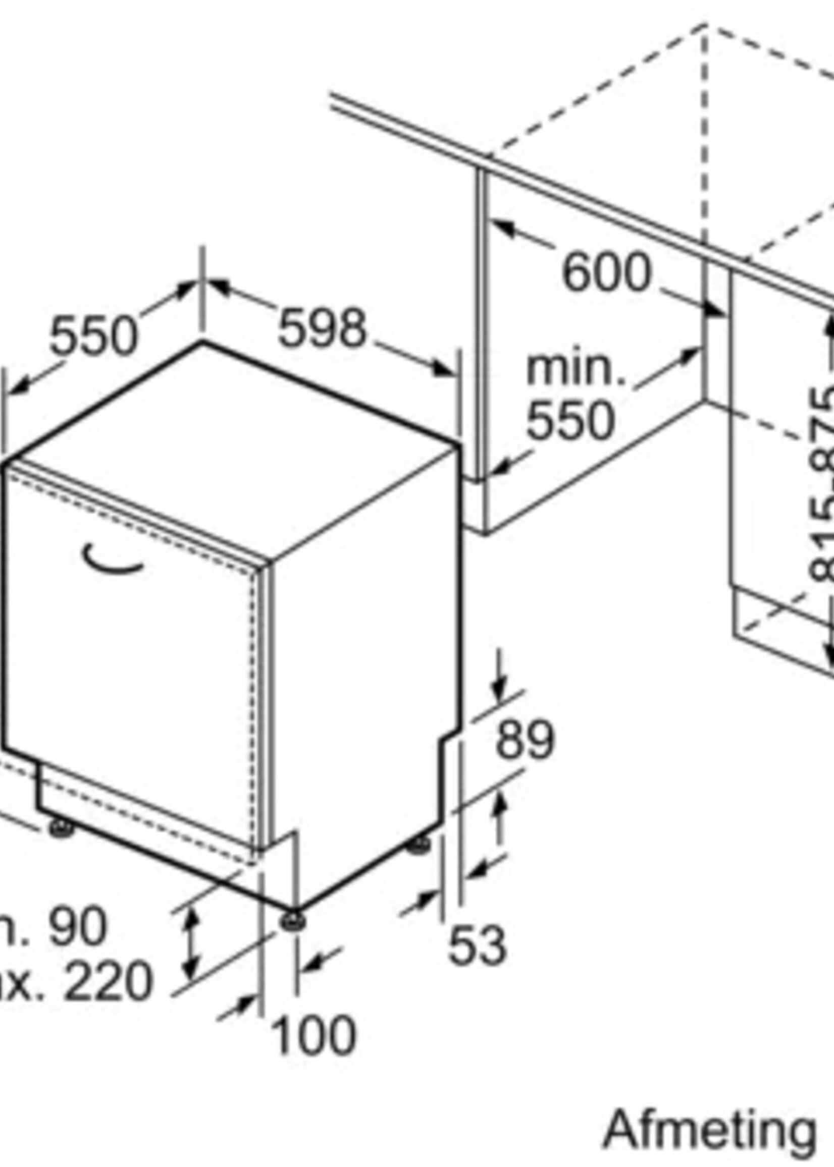 Siemens SN65EX56CE Volledig geïntegreerde vaatwasser 60 cm