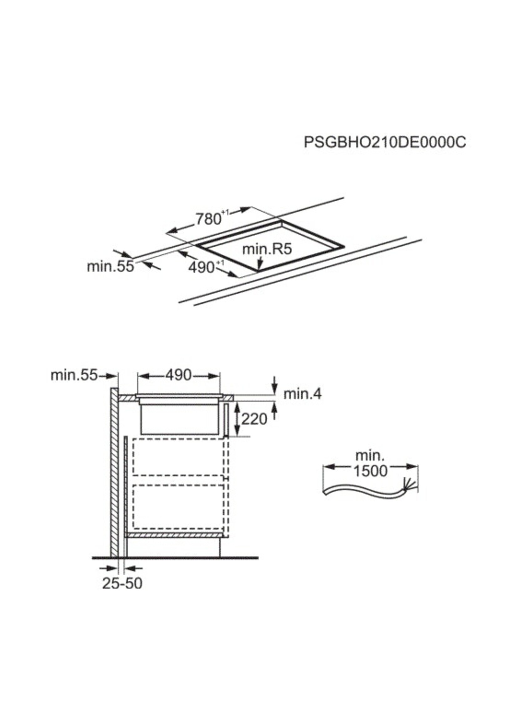AEG CCE8475SFB Inductie kookplaat met afzuiging - 80 cm