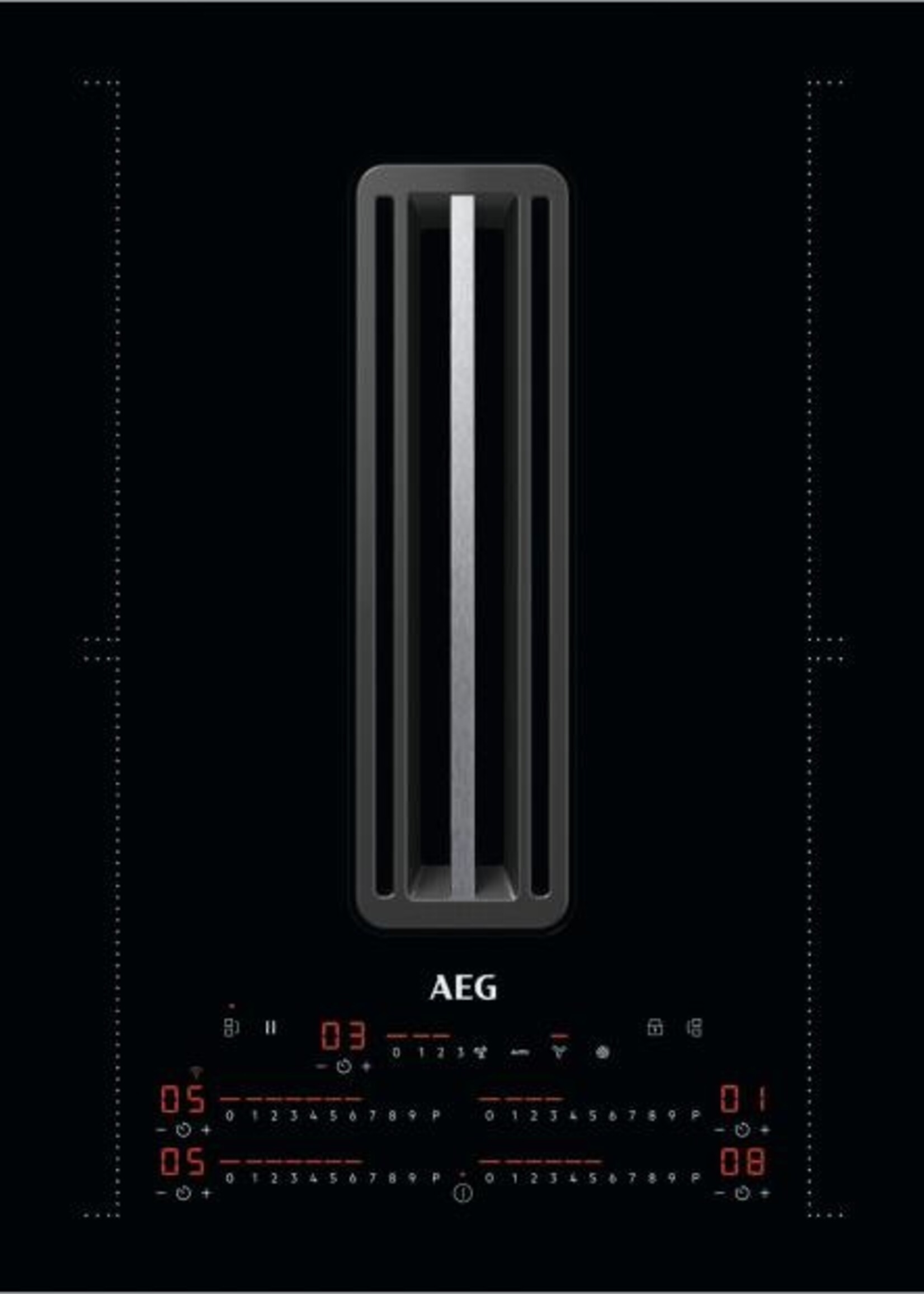 AEG CDE8475SCB Inductiekookplaat met afzuiging - 80 cm