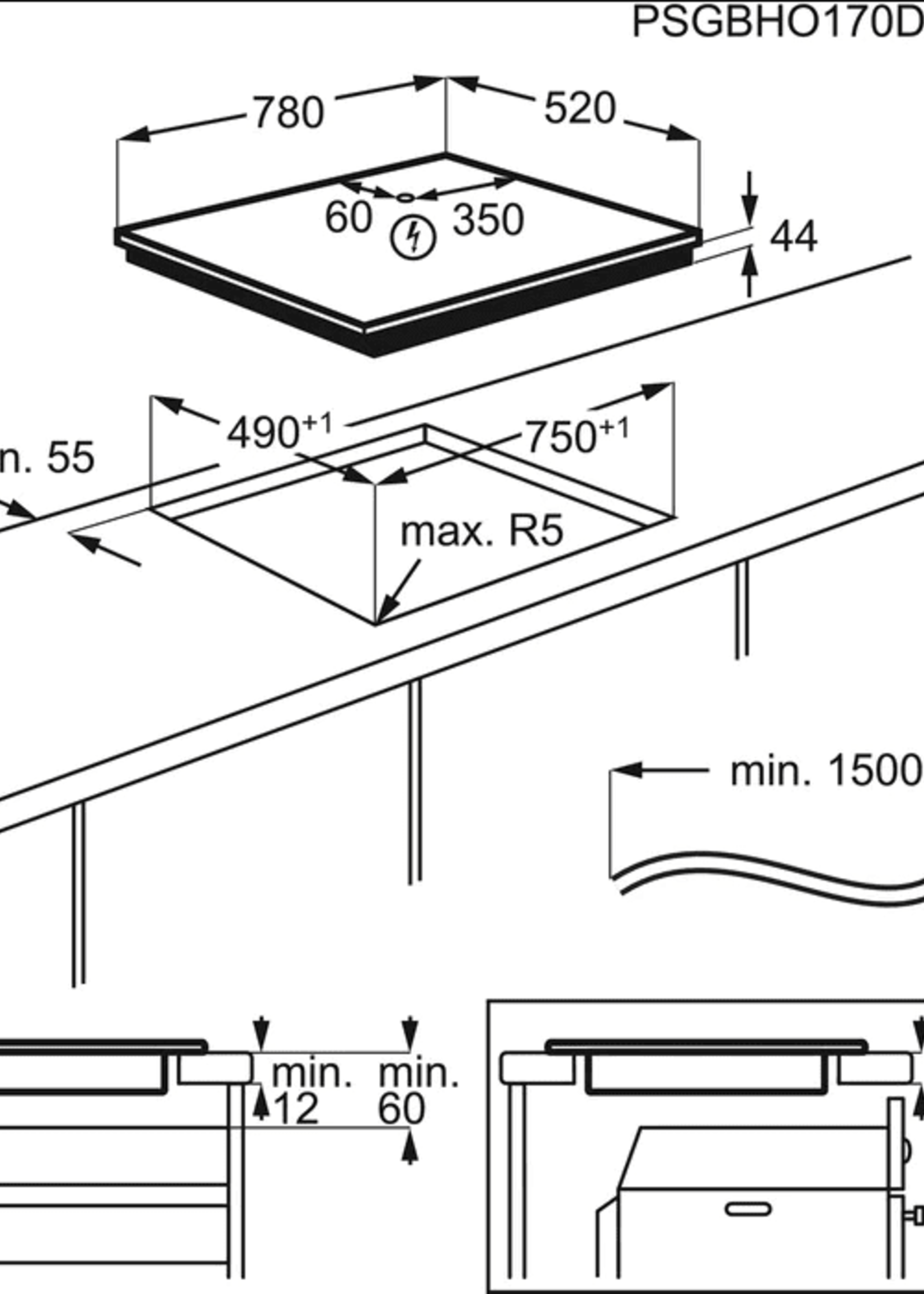 AEG IKK8668SFB Inductiekookplaat - 80 cm