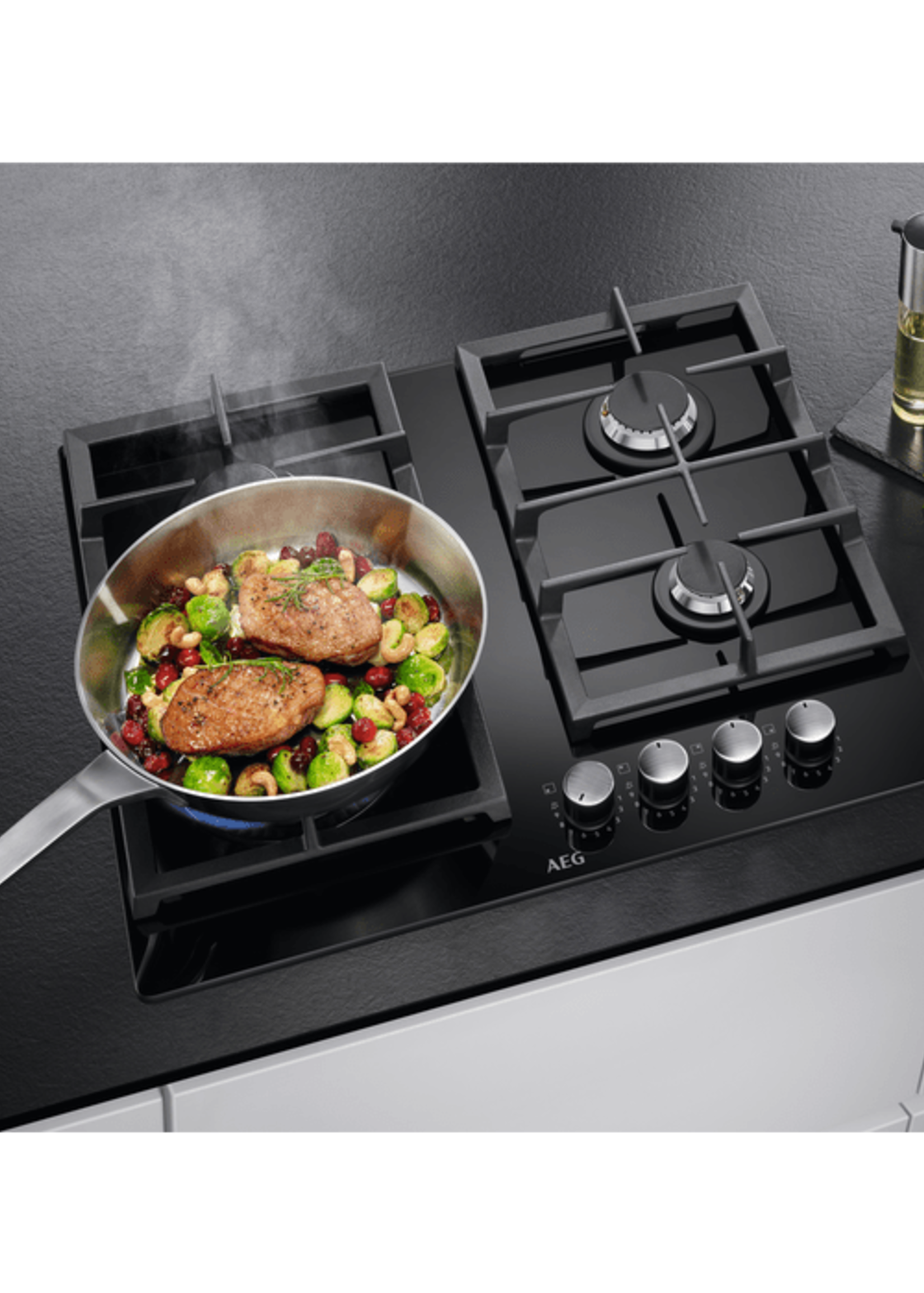 AEG HKB64420NB gas op glas kookplaat - 60 cm