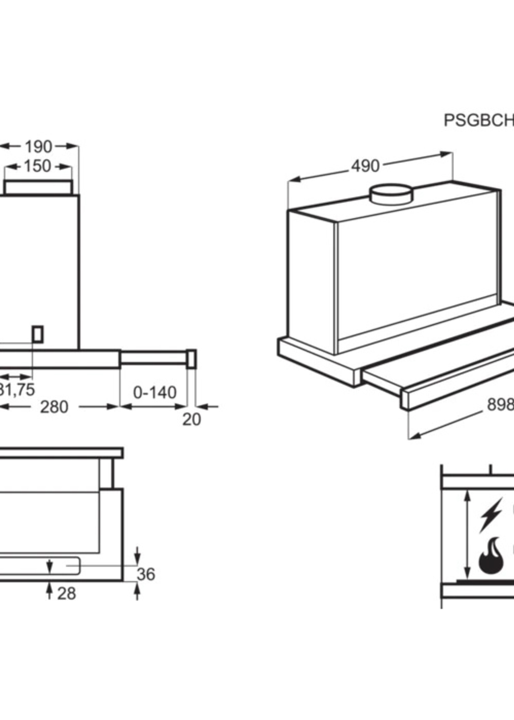 AEG DPE5950M Vlakscherm afzuigkap - 90 cm
