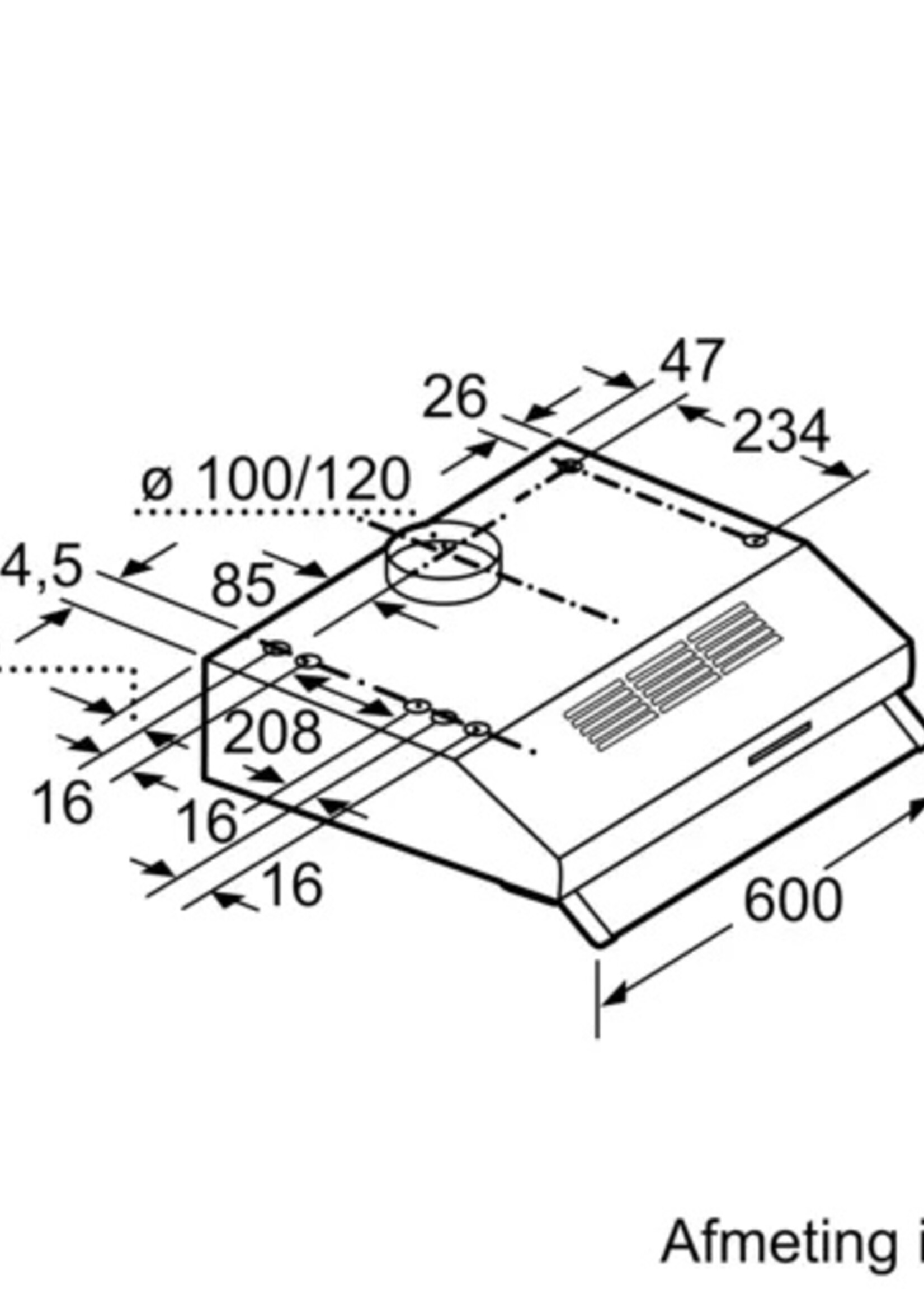 Bosch DUL62FA21 Onderbouw Afzuigkap - 60 cm
