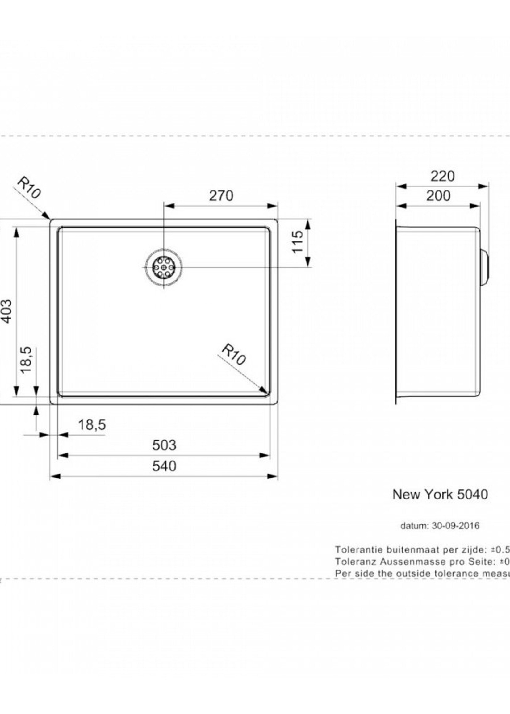 Reginox R27646 New York comfort 50x40 - RVS