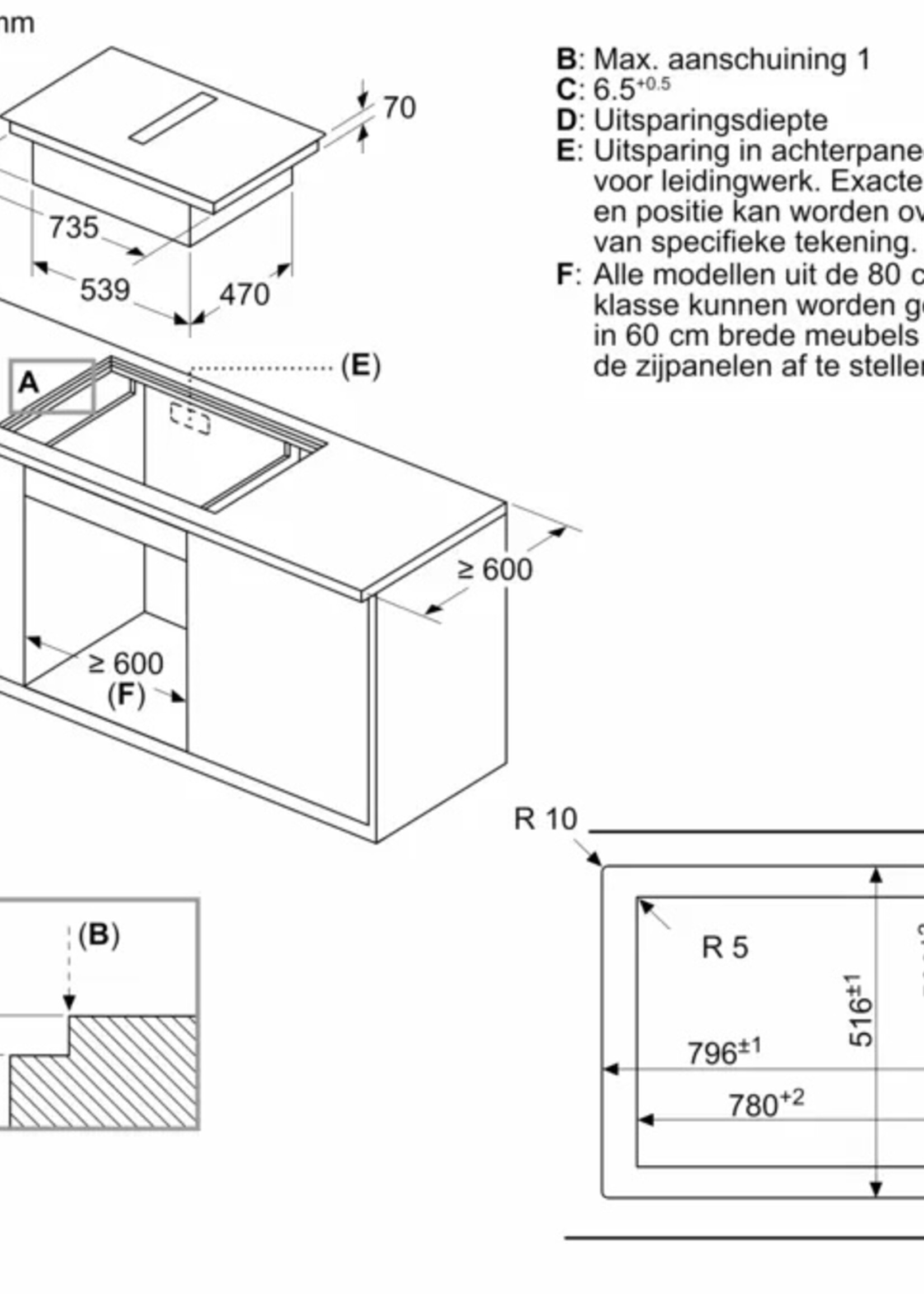 Siemens ED807FQ25E studioLine Inductiekookplaat met afzuiging - 80 cm