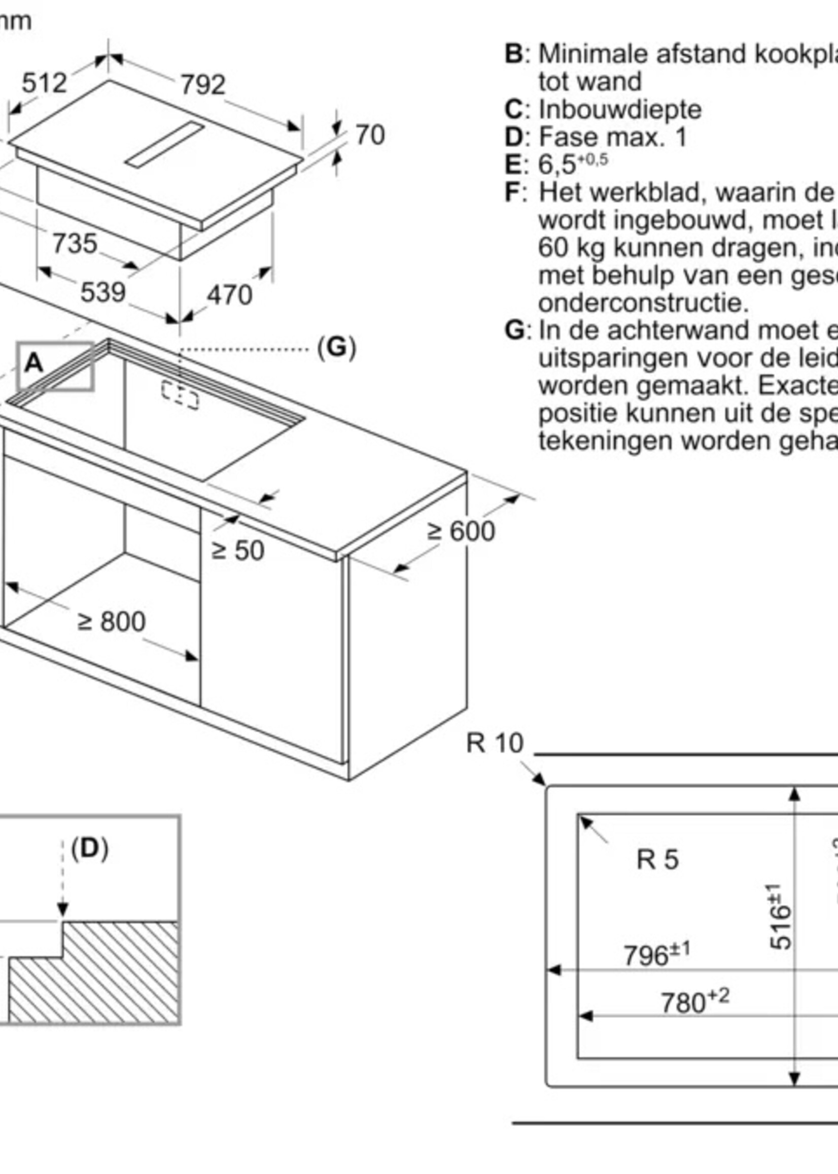 Siemens ED807FQ25E studioLine Inductiekookplaat met afzuiging - 80 cm