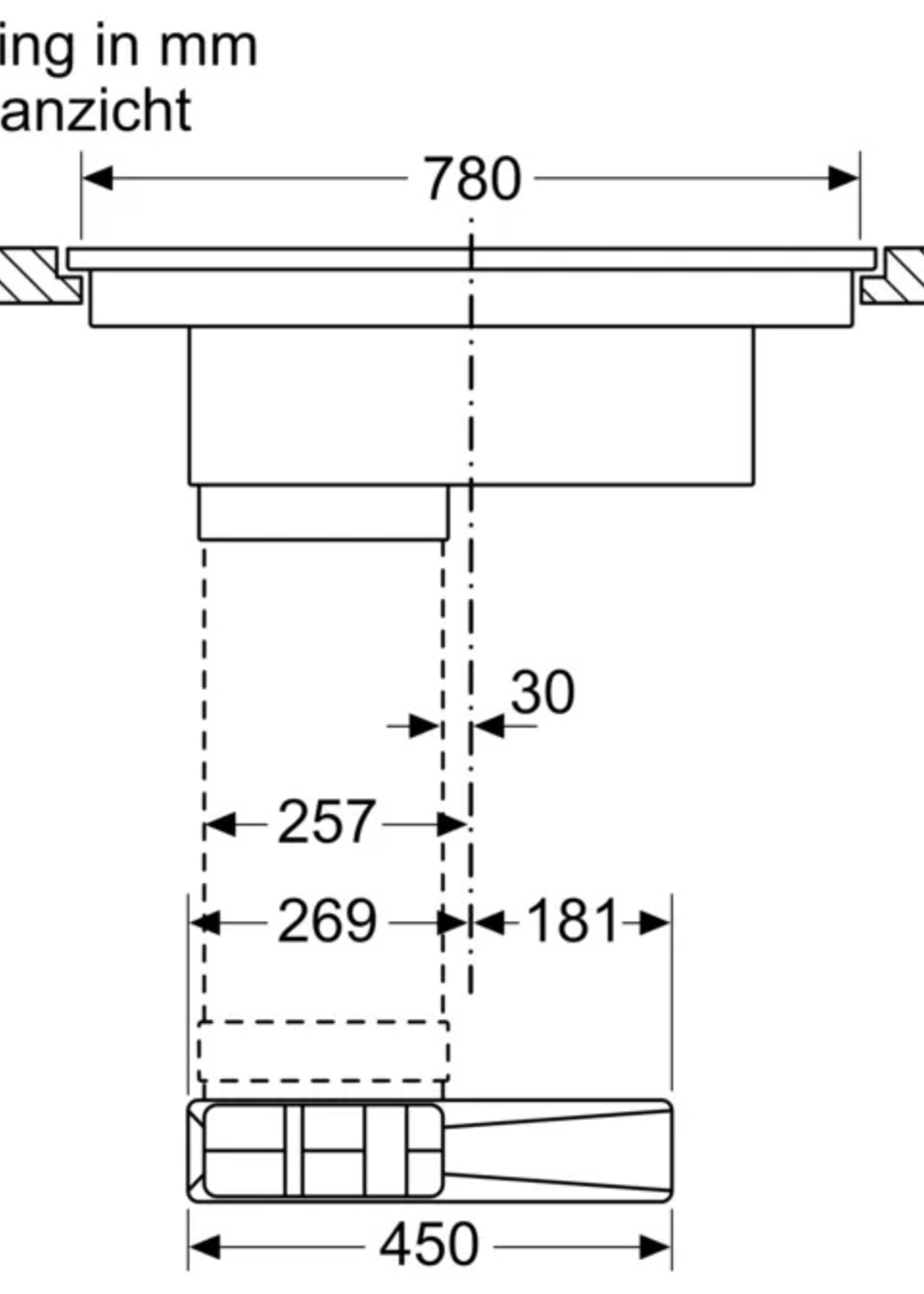 Siemens ED807FQ25E studioLine Inductiekookplaat met afzuiging - 80 cm