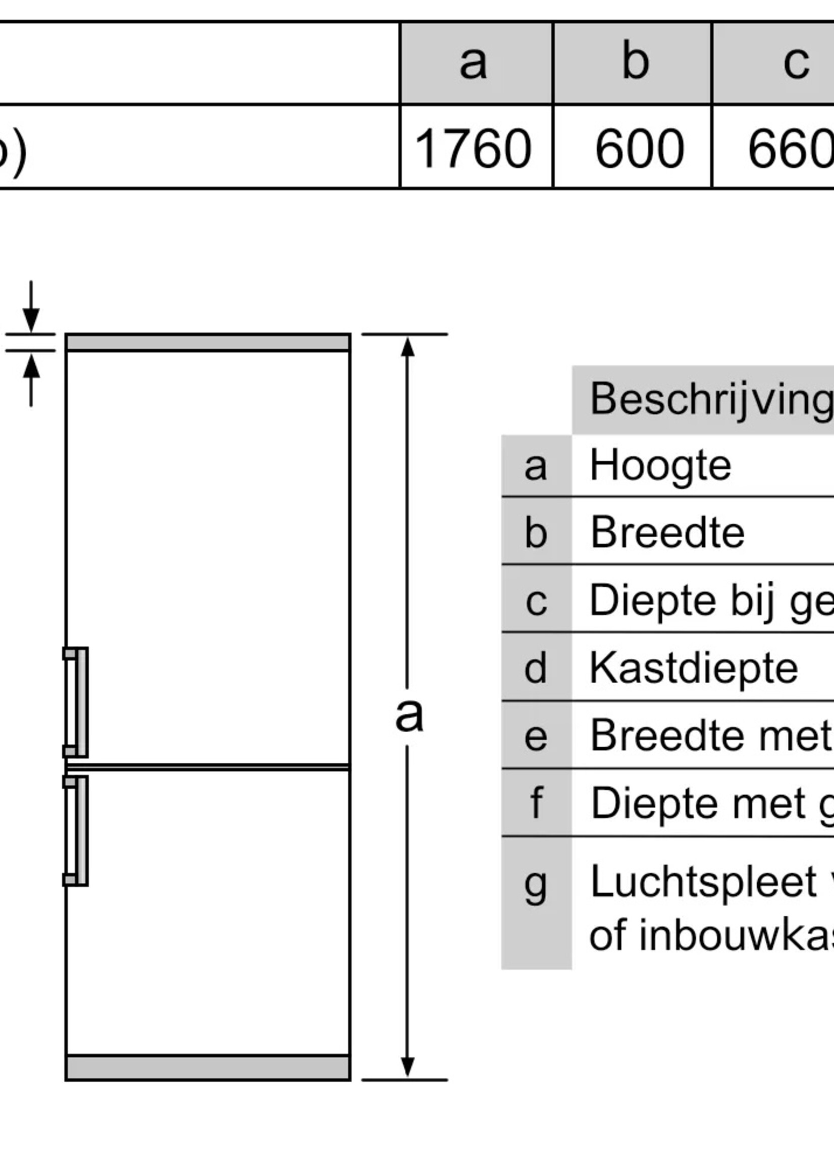 Bosch KGN34NLEA Vrijstaande koel-vriescombinatie - 186 x 60 cm - RVS