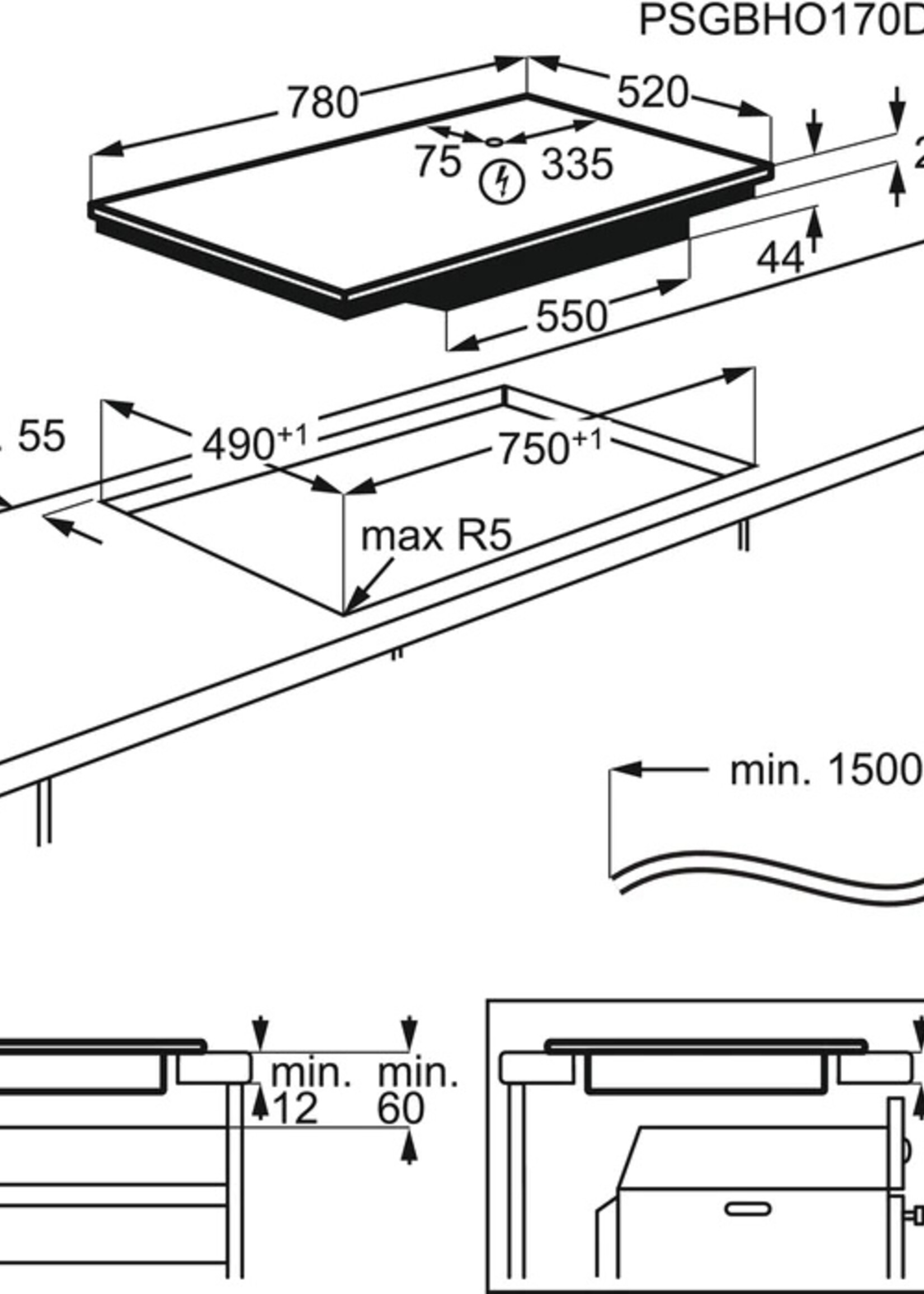 AEG IKE84445FB Inductiekookplaat - 80 cm
