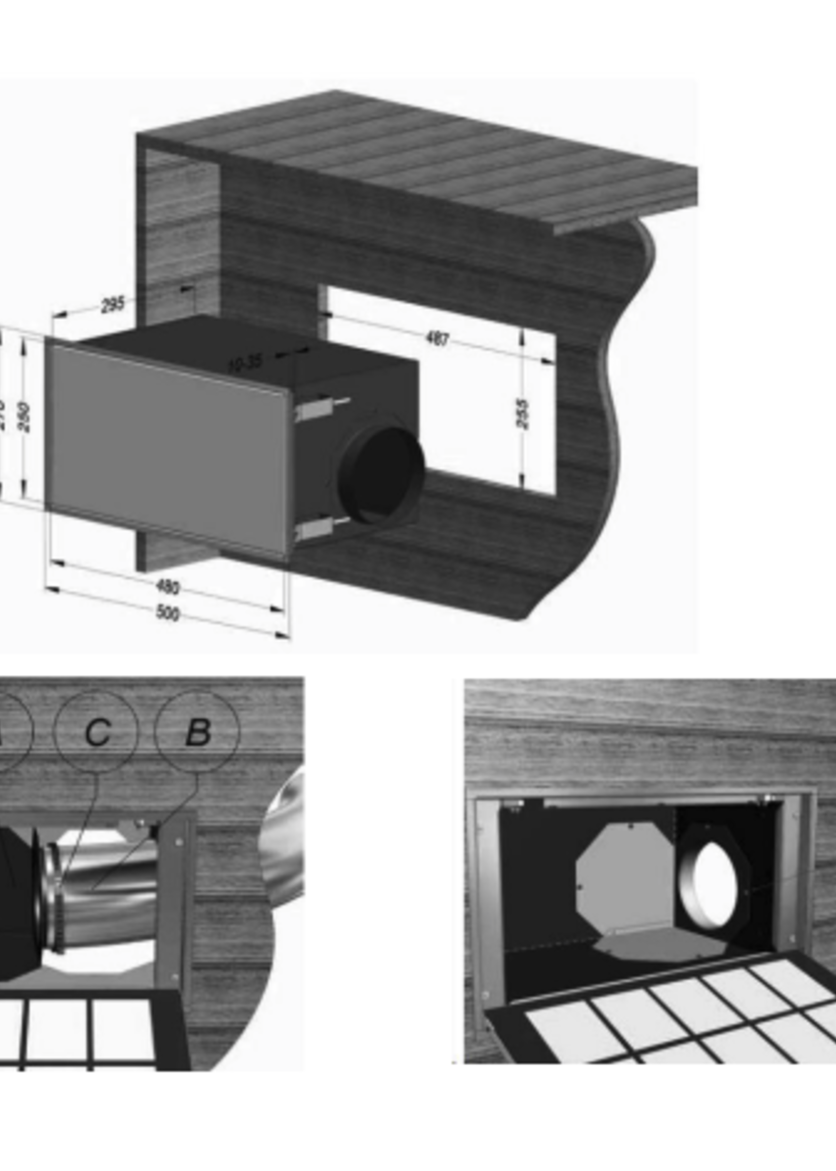 Novy 841400 Recirculatiebox in wit met monoblock (270x500mm)