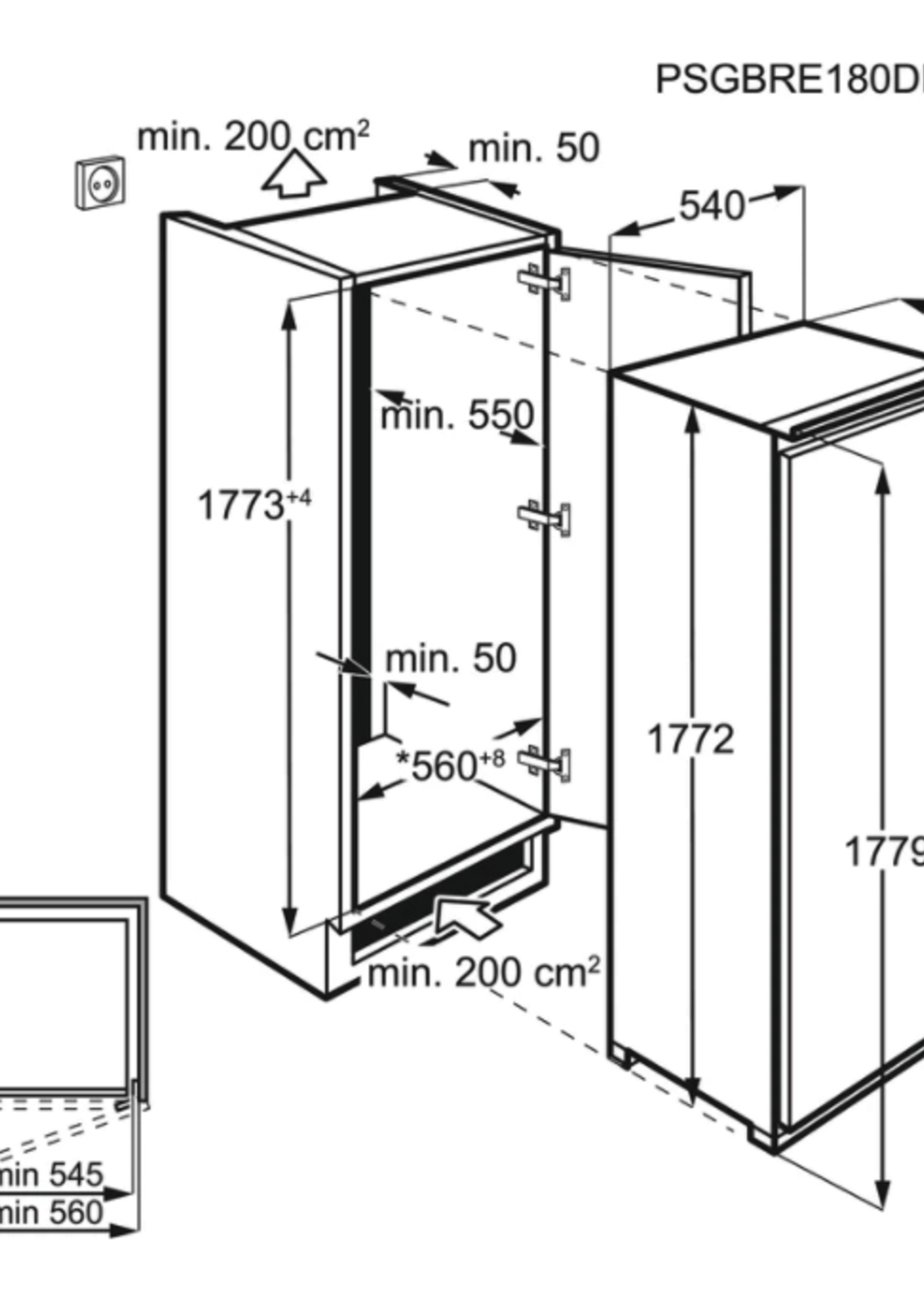 AEG ABE818F6NS Vrieskast - 178 cm - noFrost