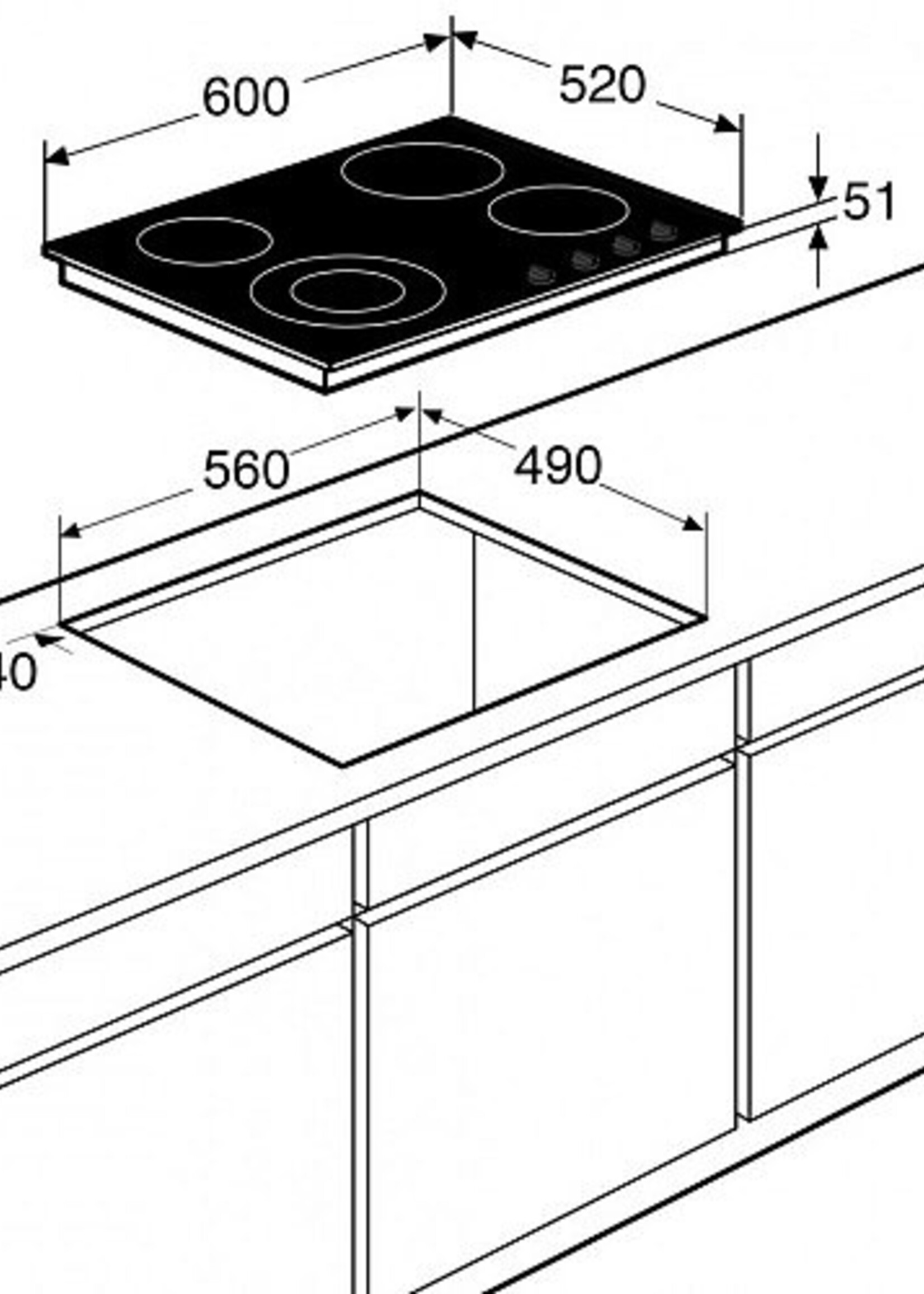 Pelgrim CK1064KR Keramische kookplaat - 60 cm