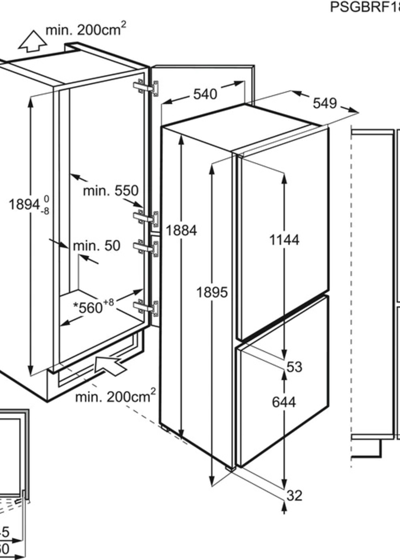 AEG SCB819F8FS Koel/vries combinatie - 189 cm