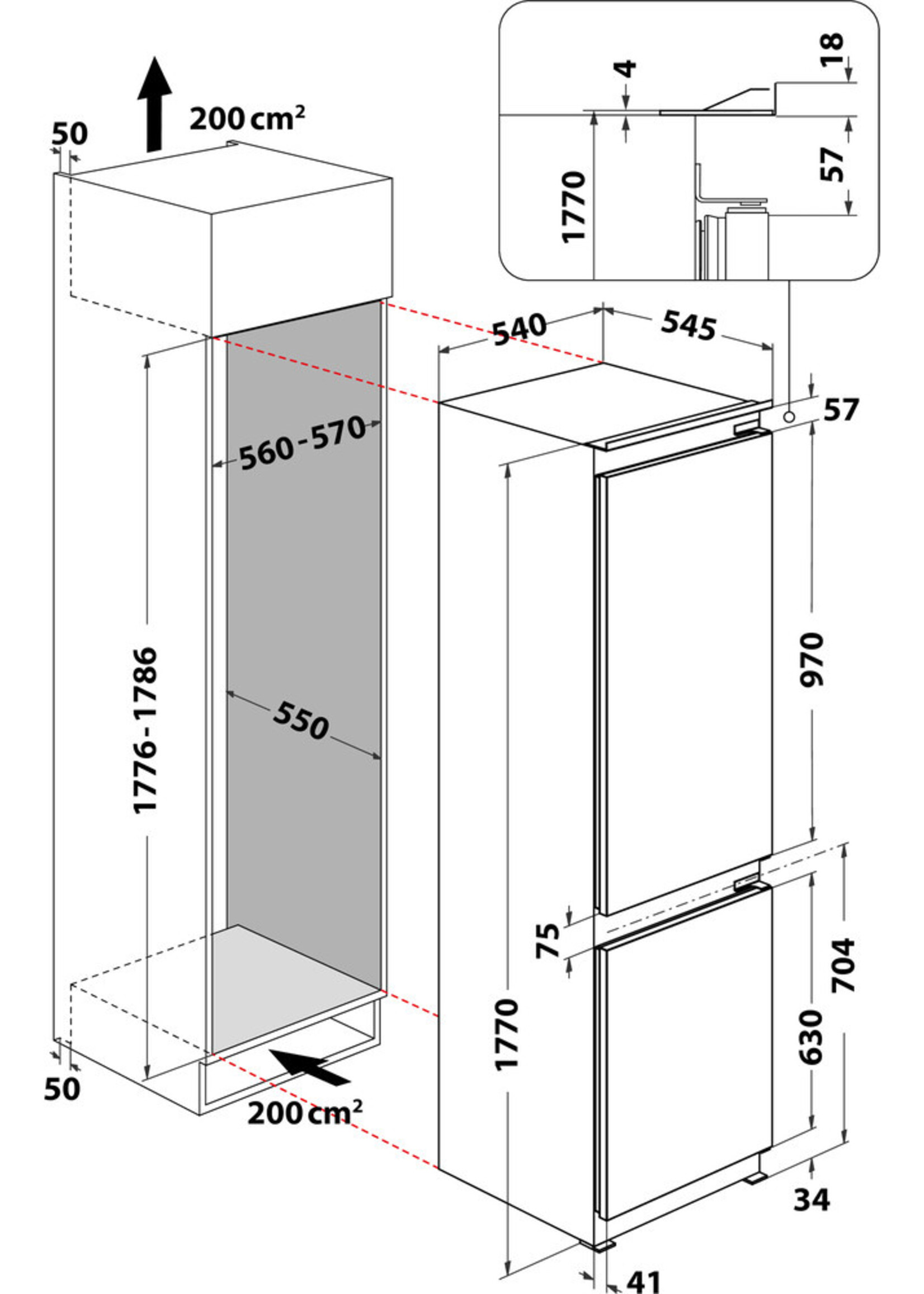 Whirlpool ART6510A+SF Inbouw koel/vriescombinatie - 178 cm