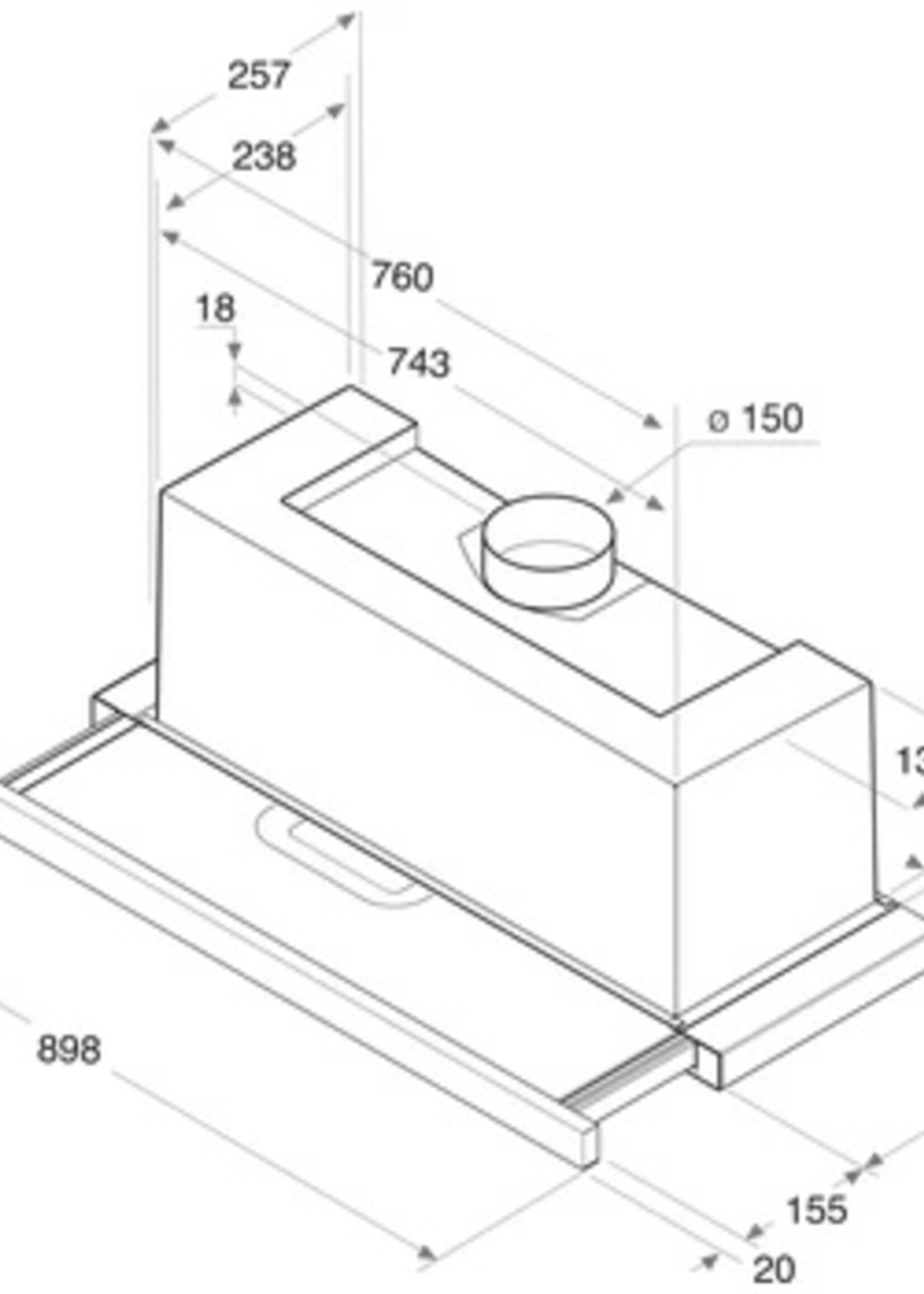 Whirlpool AKR 473/1 IX Inbouw afzuigkap - 90 cm