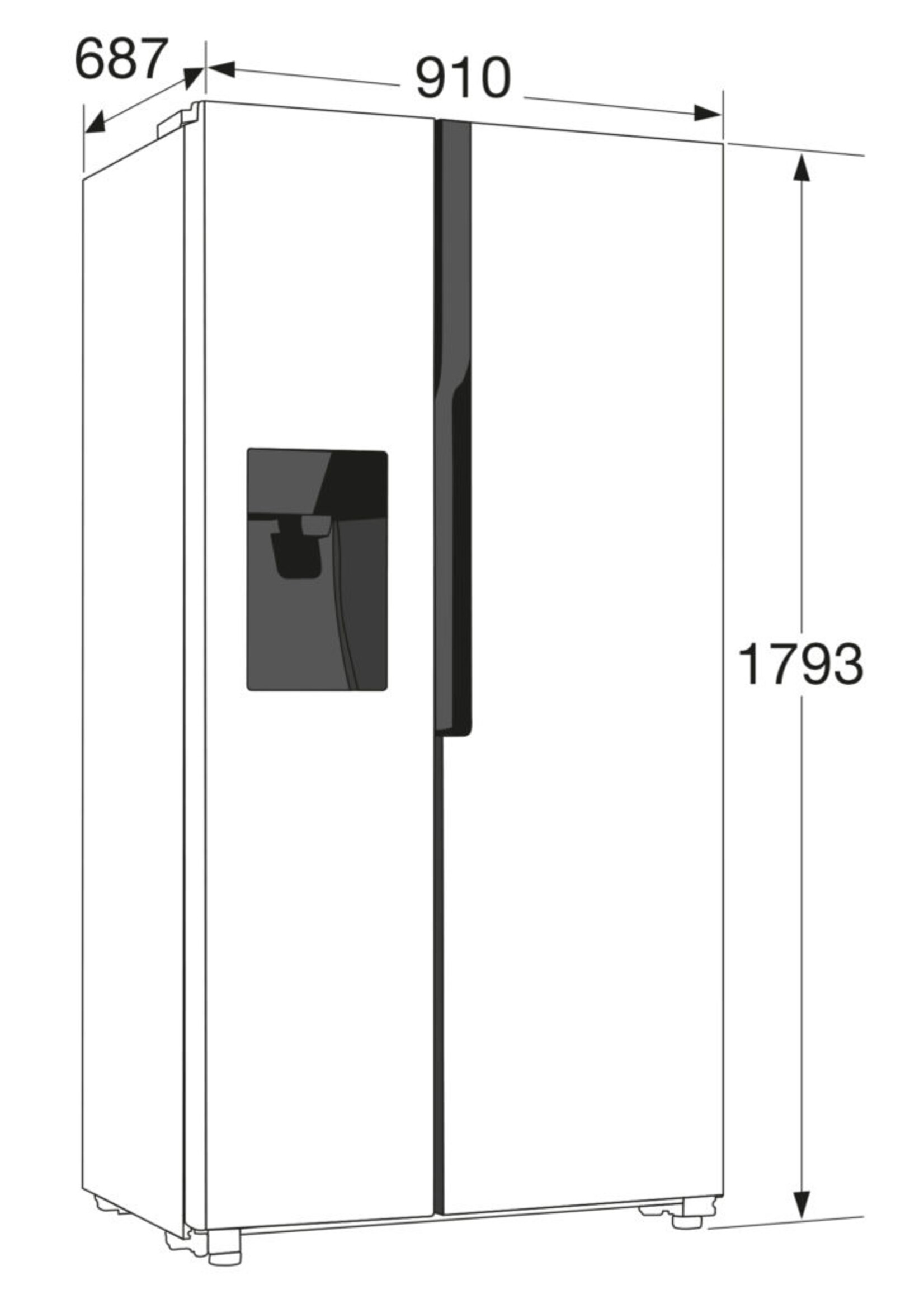 Etna AKV778IRVS Amerikaanse koelkast - 178 cm