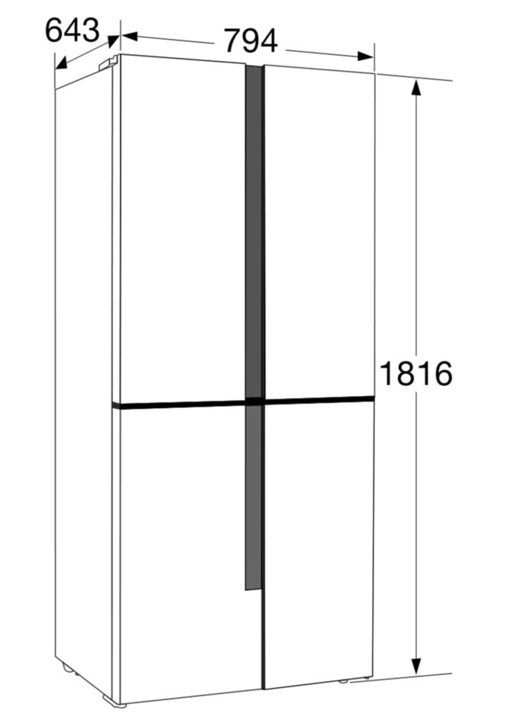 Etna MKV581RVS Amerikaanse Koelkast - 178 cm