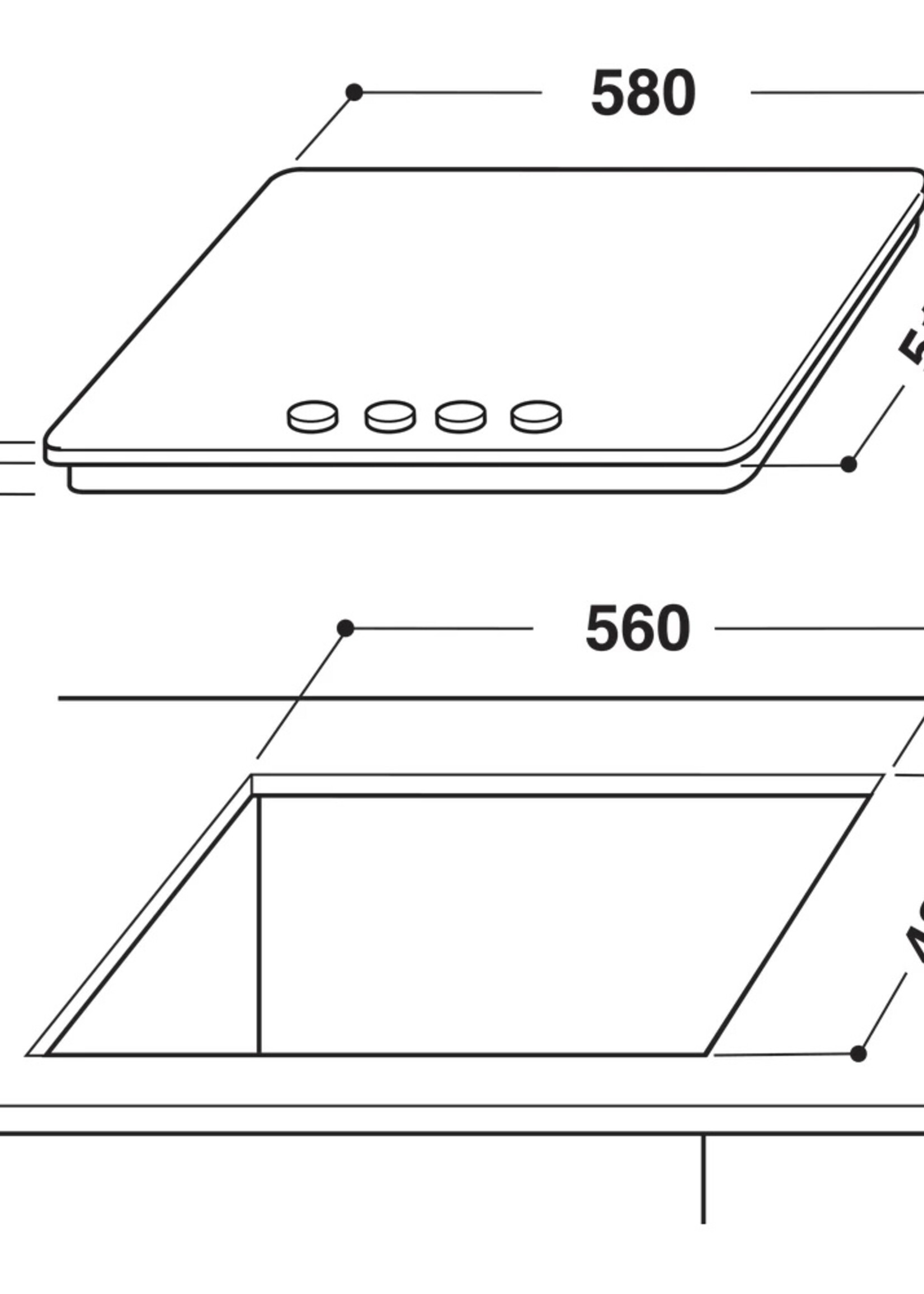 Whirlpool AKR 351/IX NL Gaskookplaat - 60 cm