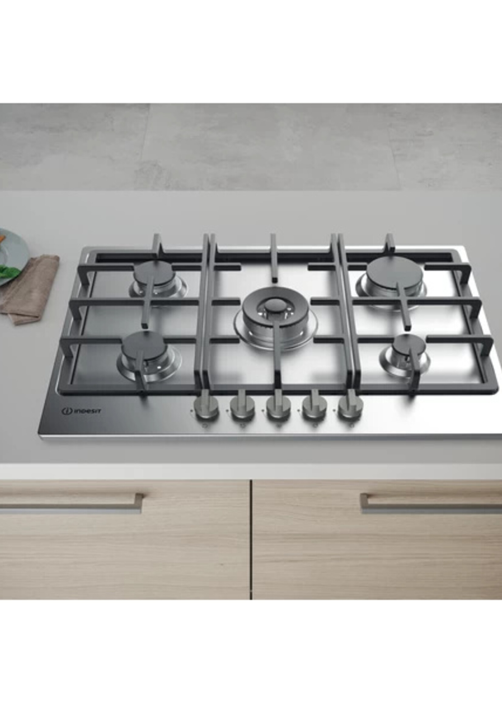 Indesit THP 751 W/IX/I NL Gaskookplaat - 70 cm