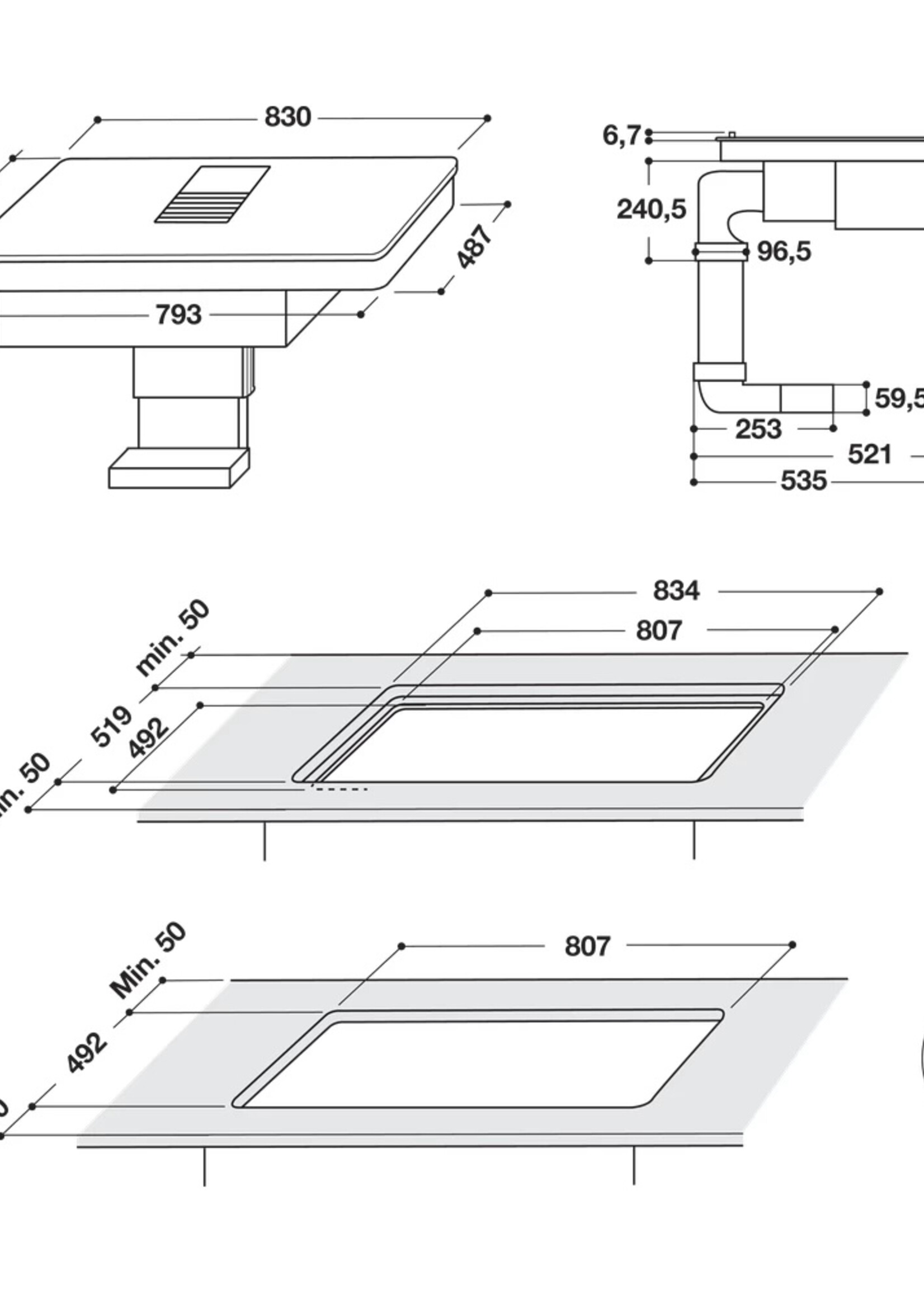 Bauknecht BVH 92 2B K/1 Inductiekookplaat met afzuiging - 83 cm
