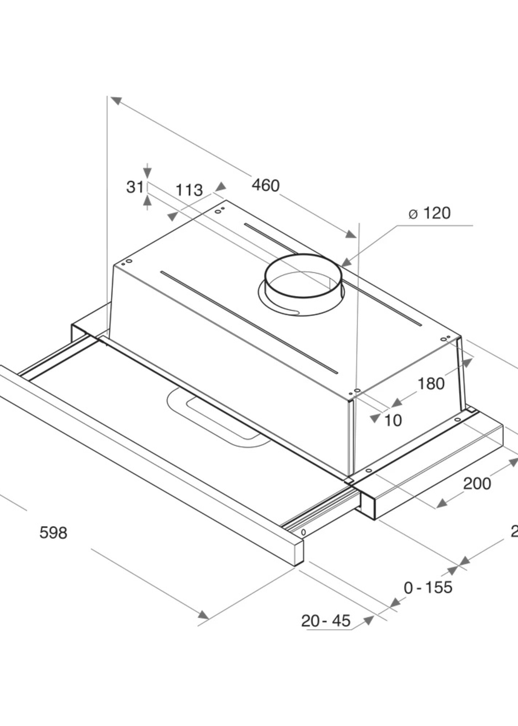 Indesit H 461 IX.1/1 Inbouw afzuigkap - 60 cm