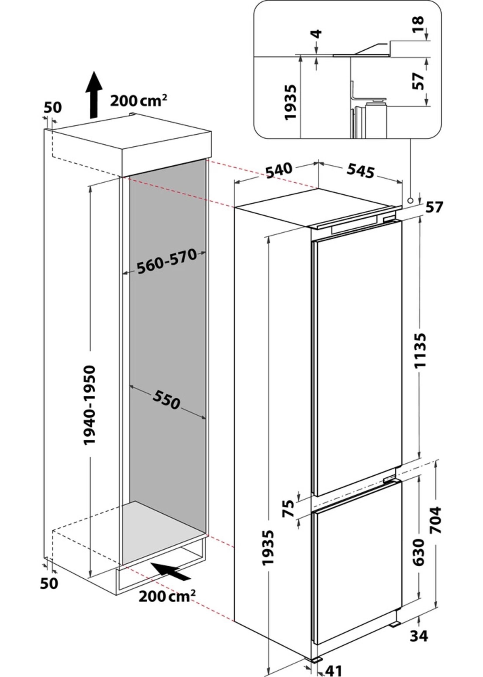 Whirlpool ART9811SF2 Inbouw koel/vriescombinatie - 193.5 cm