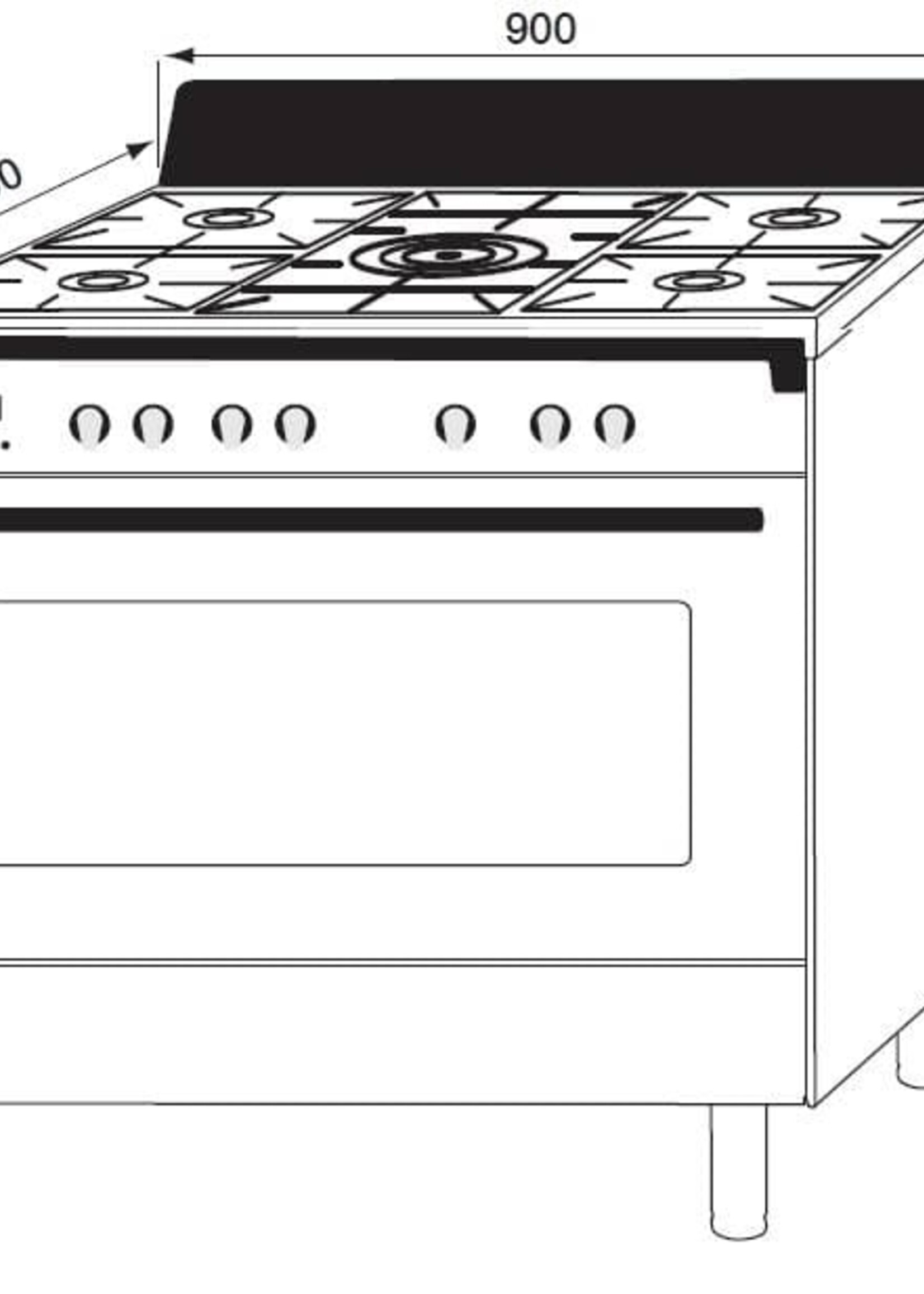 Boretti CFBG901IX fornuis rvs - 90 cm