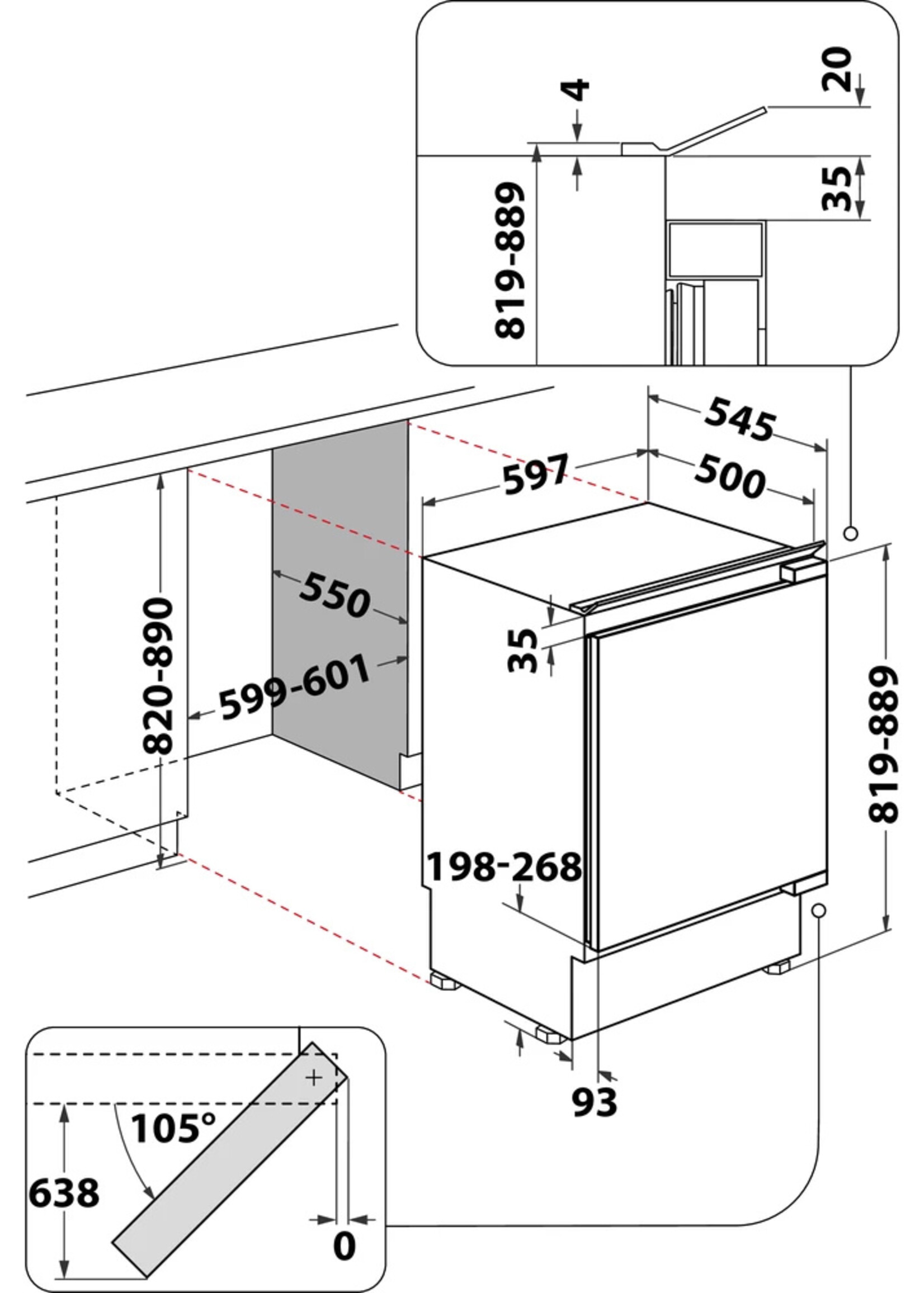 Whirlpool ARG 913 1 Inbouw koel/vries combinatie - 81 cm