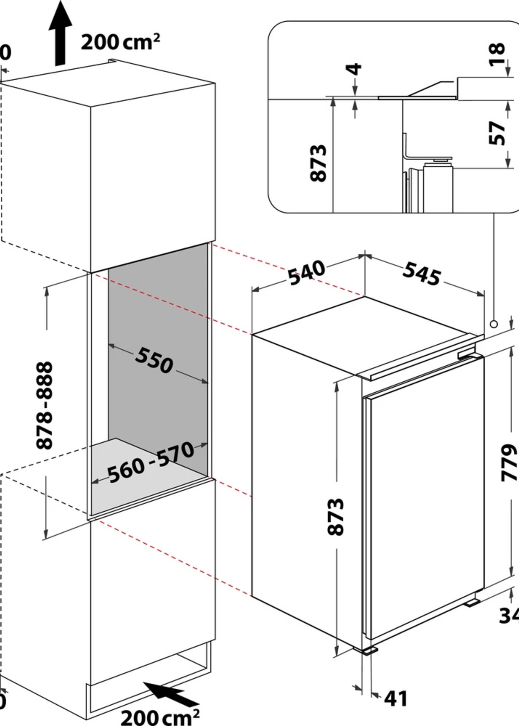Whirlpool ARG 90701 koelkast - 87 cm