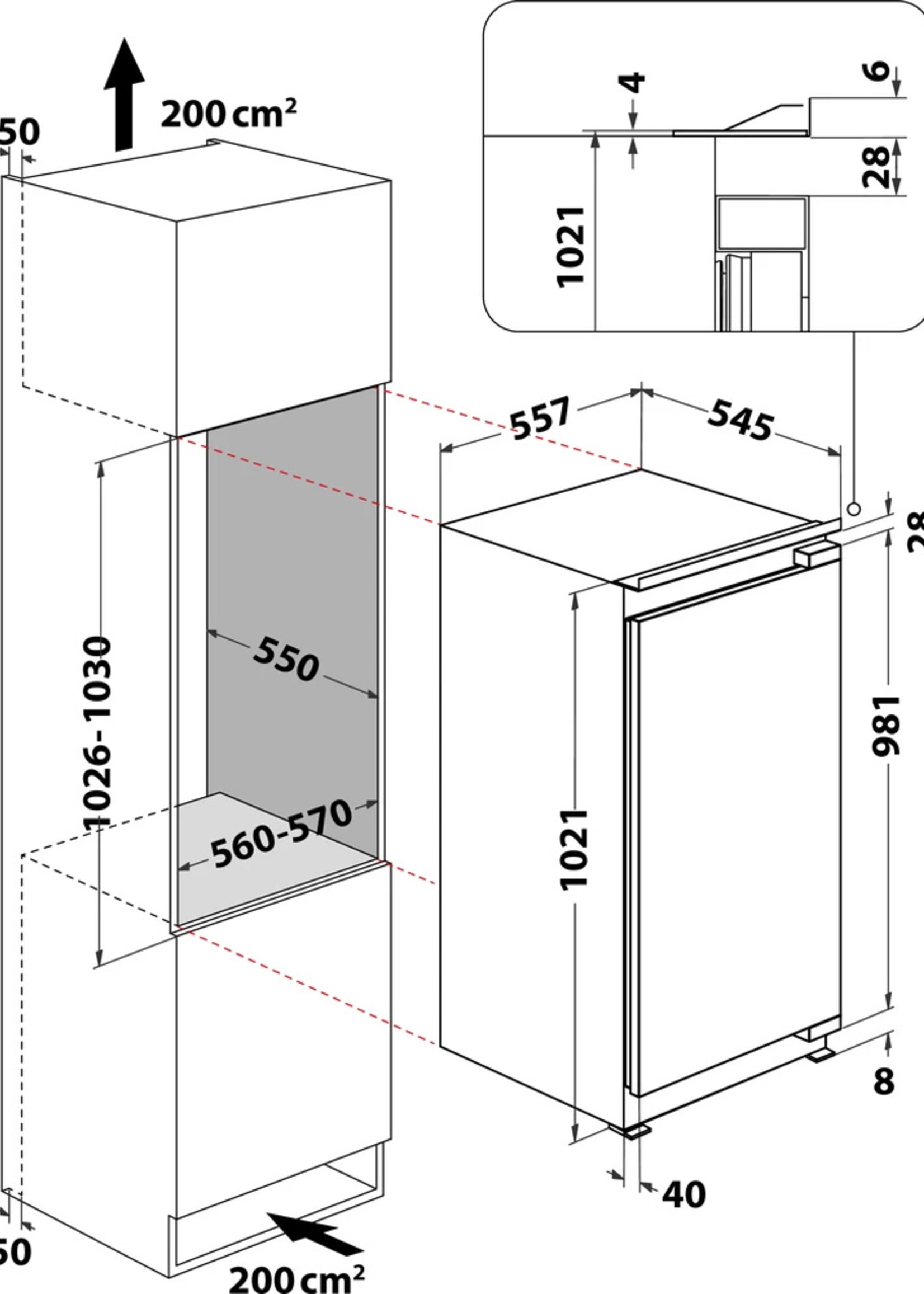 Bauknecht KSI 10VF2 Koelkast - 102 cm