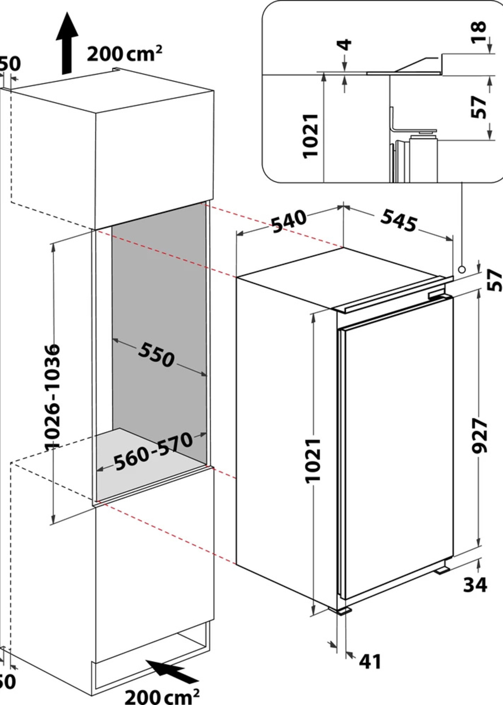 Whirlpool ARG 10472 SF2 Koel/vries combinatie - 102 cm