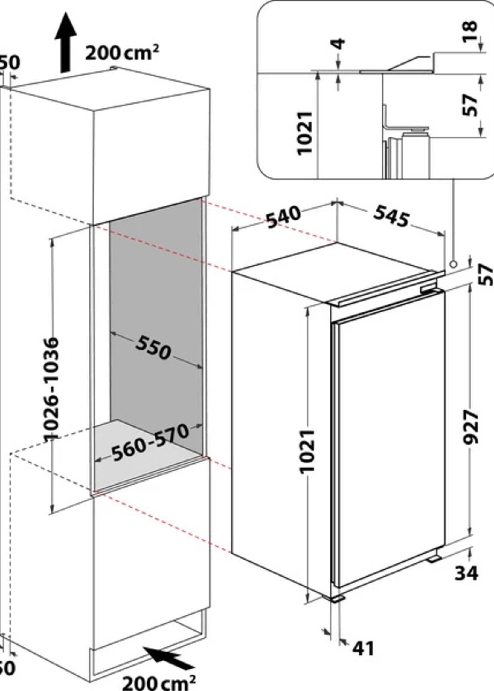 Indesit INSZ 10011 Koelkast - 102 cm