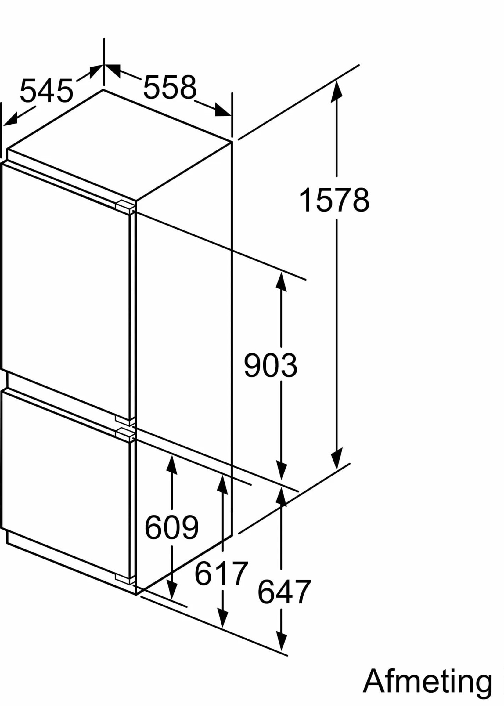 Bosch KIS77AFE0 Koel/vries combinatie - 158 cm