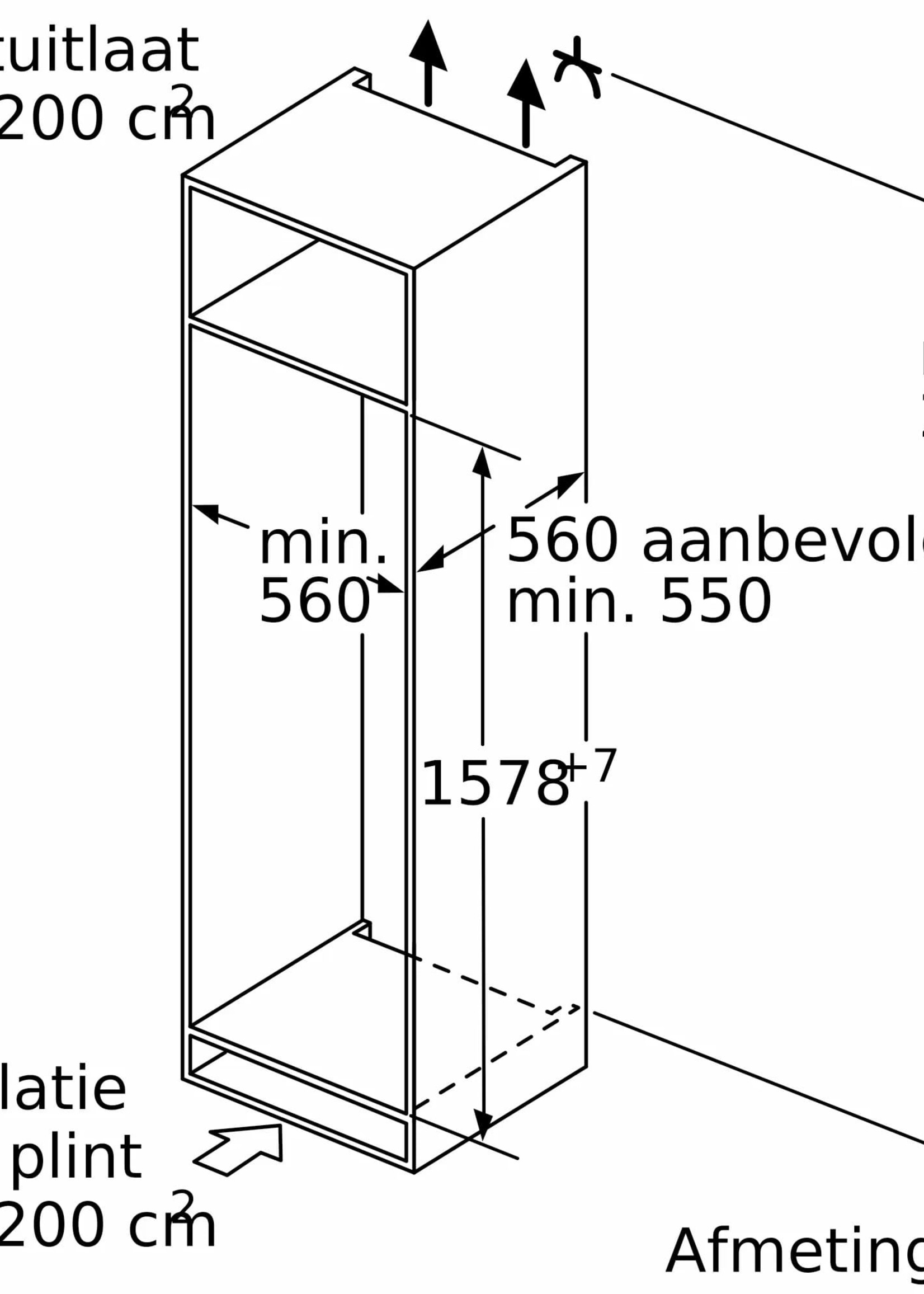Bosch KIS77AFE0 Koel/vries combinatie - 158 cm