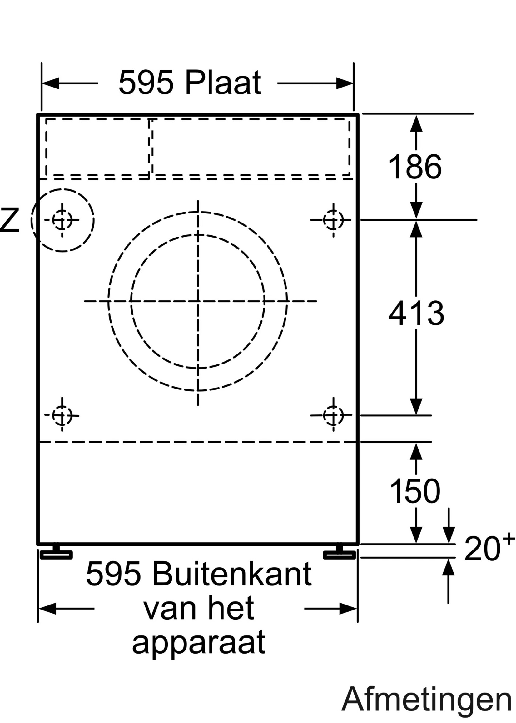 Bosch WKD28542EU Inbouw was-droogcombinatie 7/4 kg