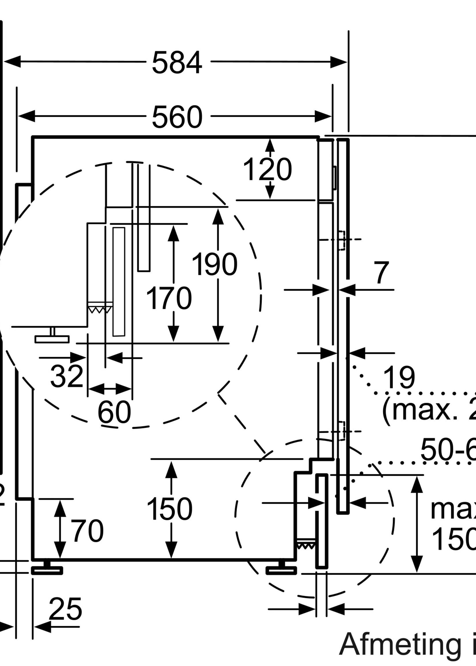 Bosch WKD28542EU Inbouw was-droogcombinatie 7/4 kg
