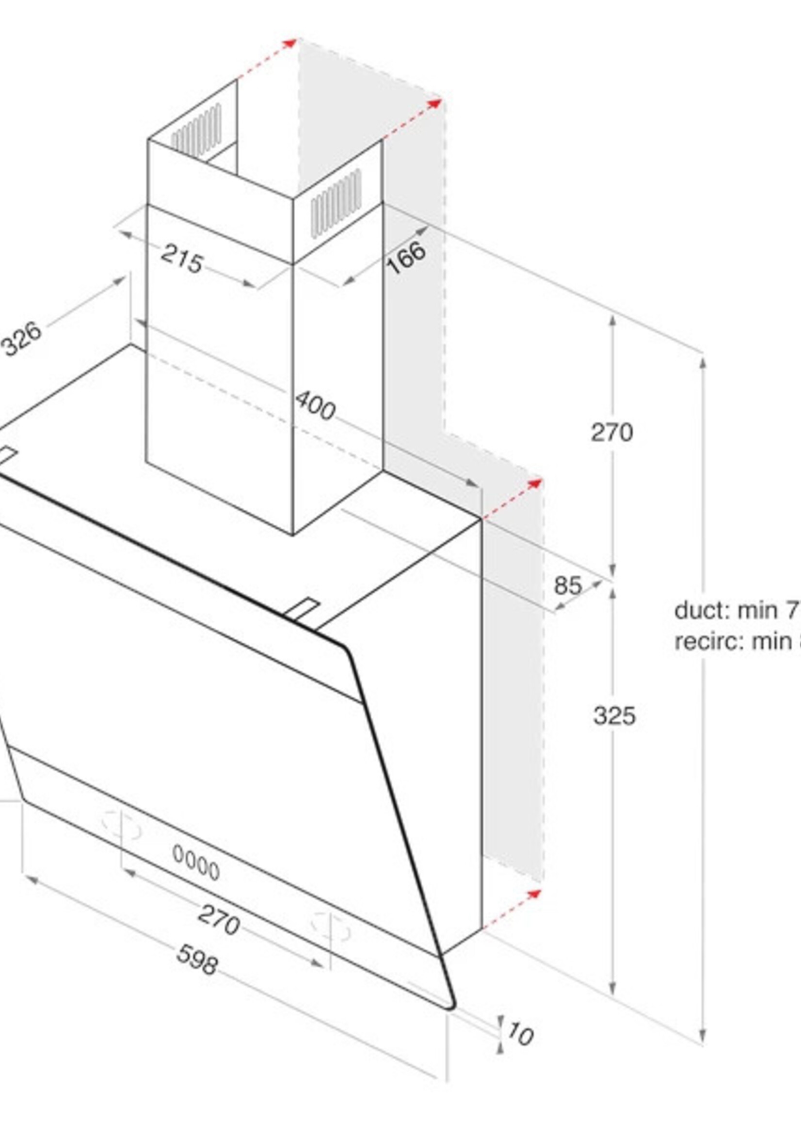 Indesit IHVP 6.6 LM K Wandschouw afzuigkap - 60 cm