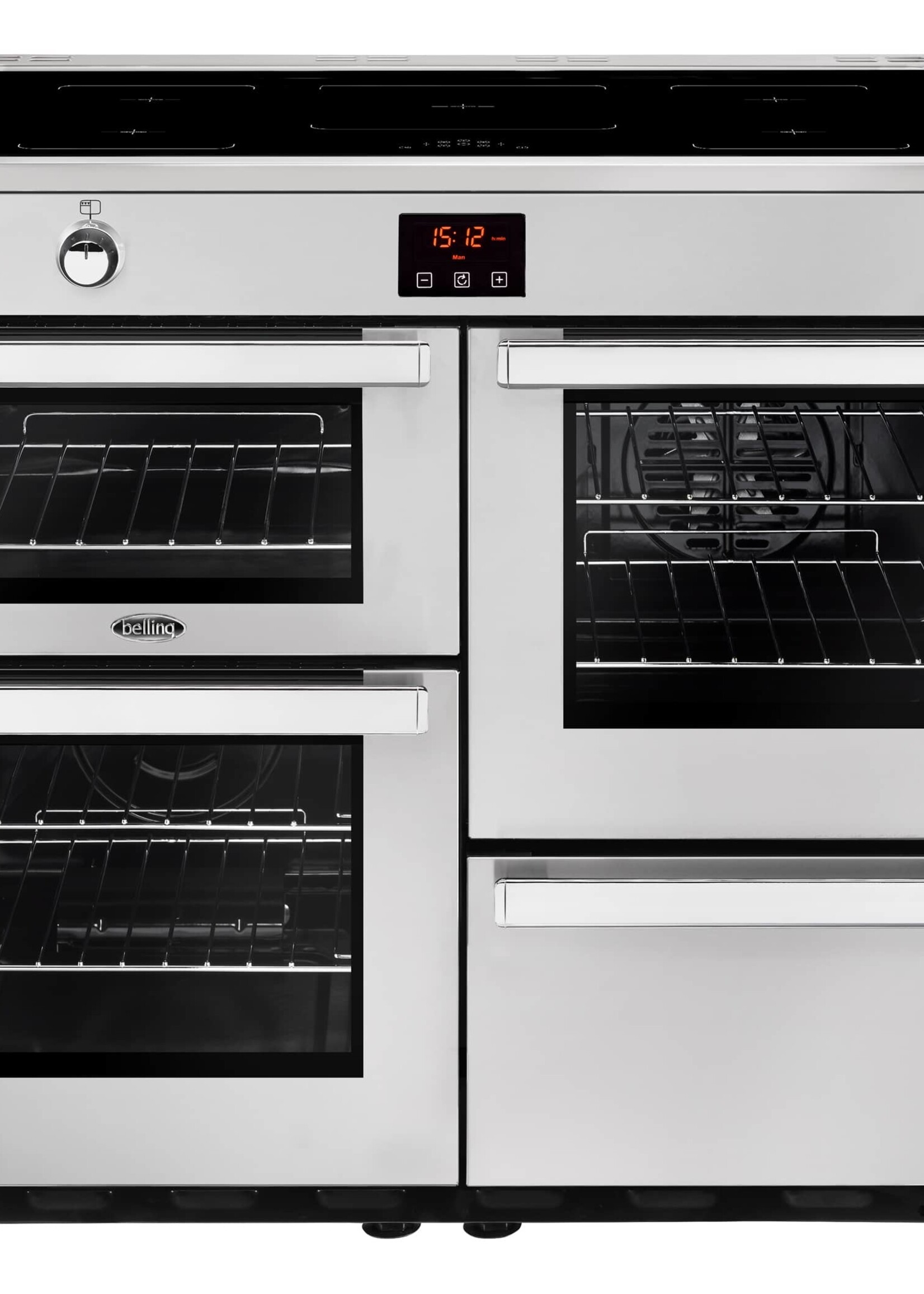 Belling Cookcentre 100 Ei Inductiefornuis - 100  cm - Verkrijgbaar in Zwart & RVS