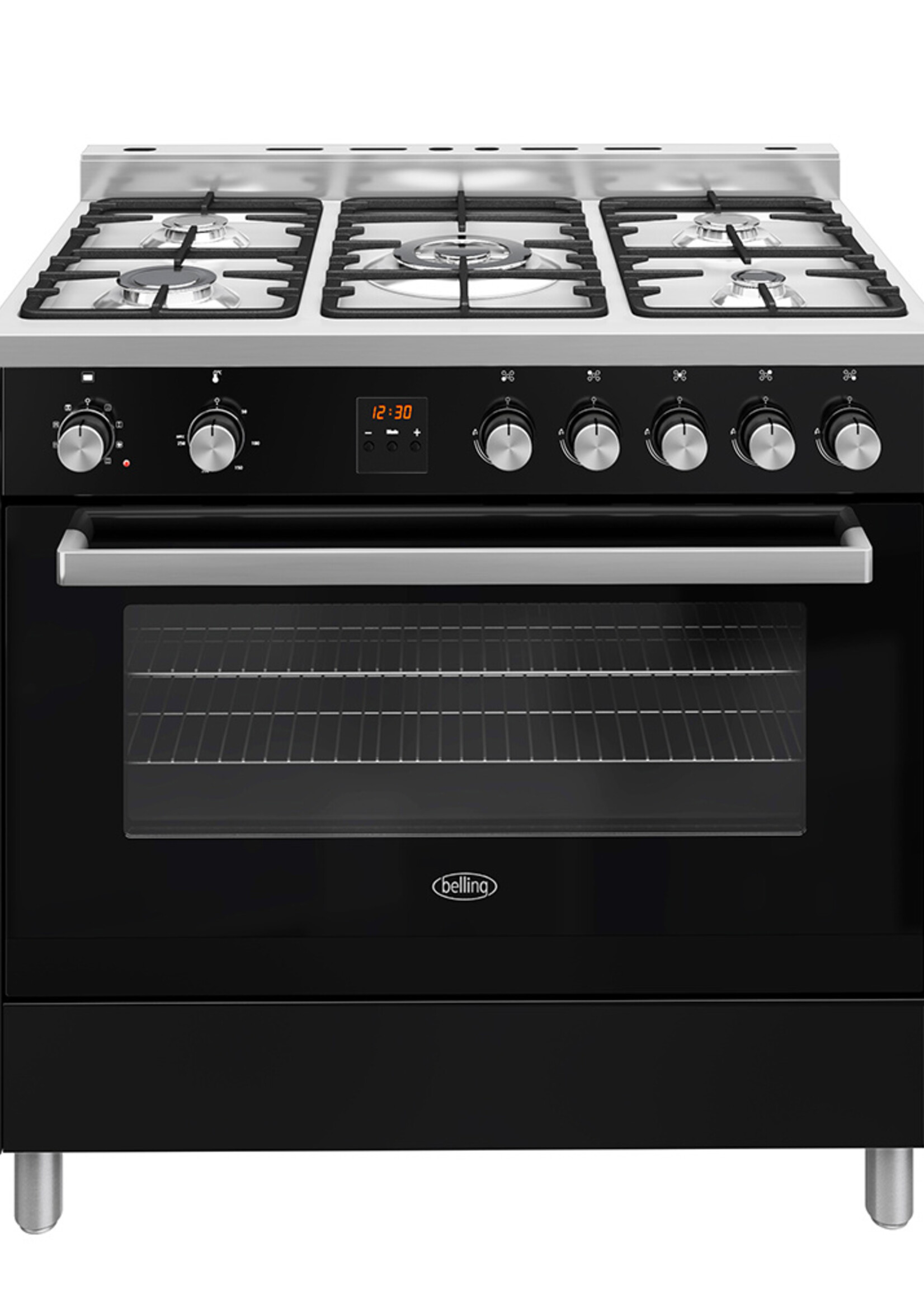 Belling Leeds 900 DFT Gasfornuis - 90 cm - Zwart