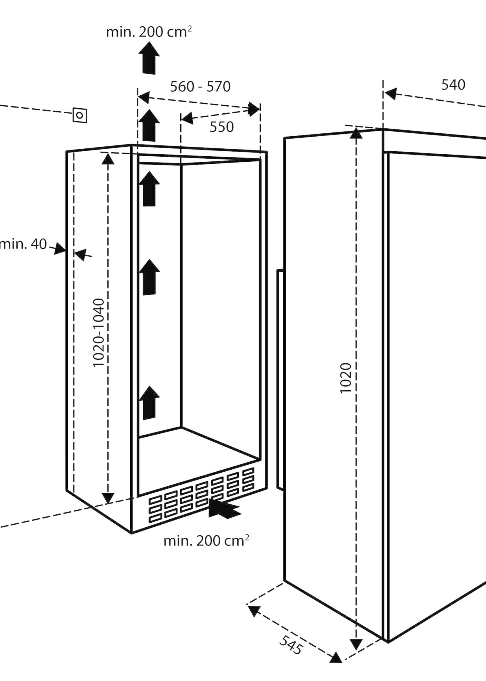 Inventum IKK1021D Koelkast - 102 cm