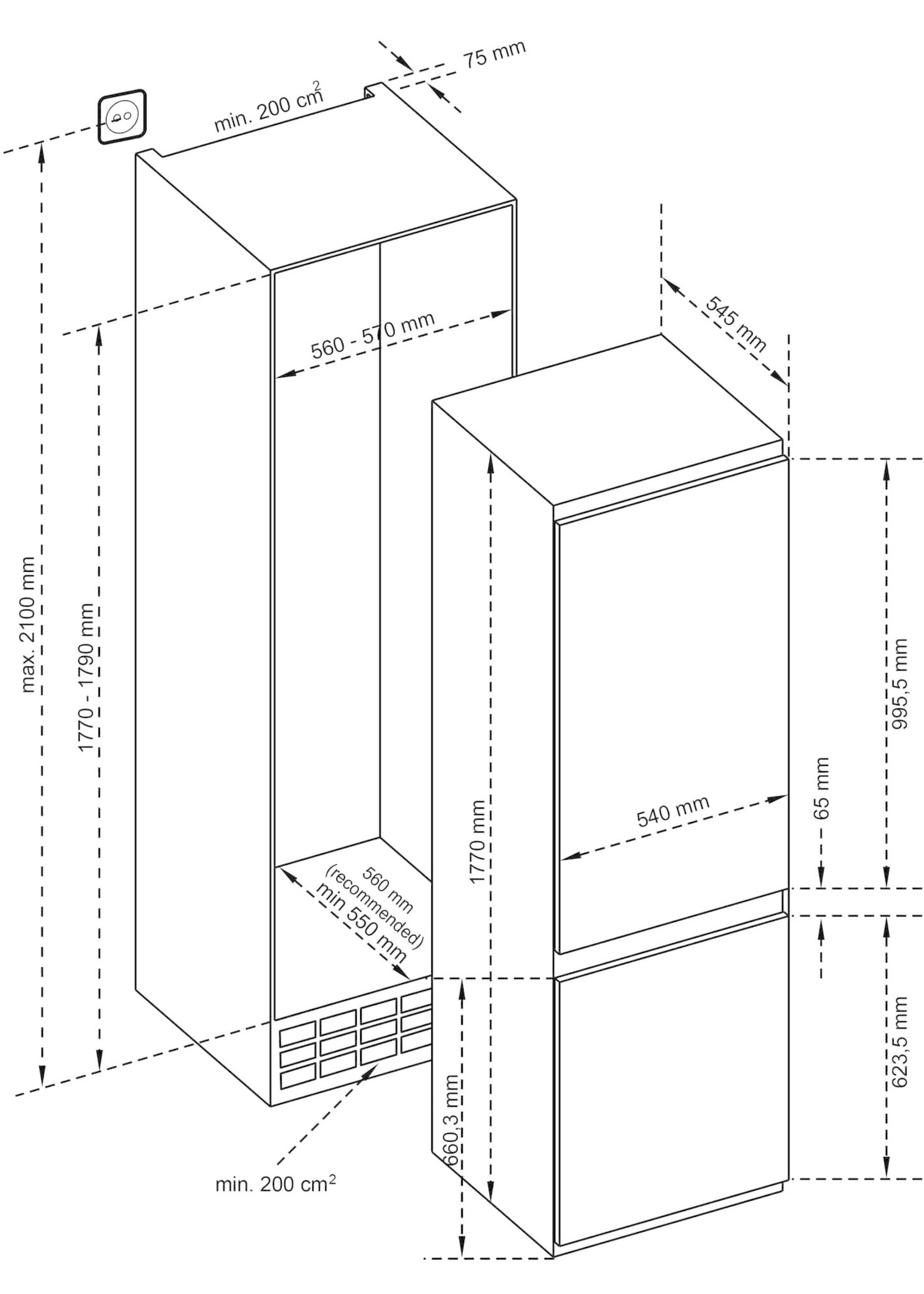 Inventum IKV1788S Koel-vries combinatie - 178 cm