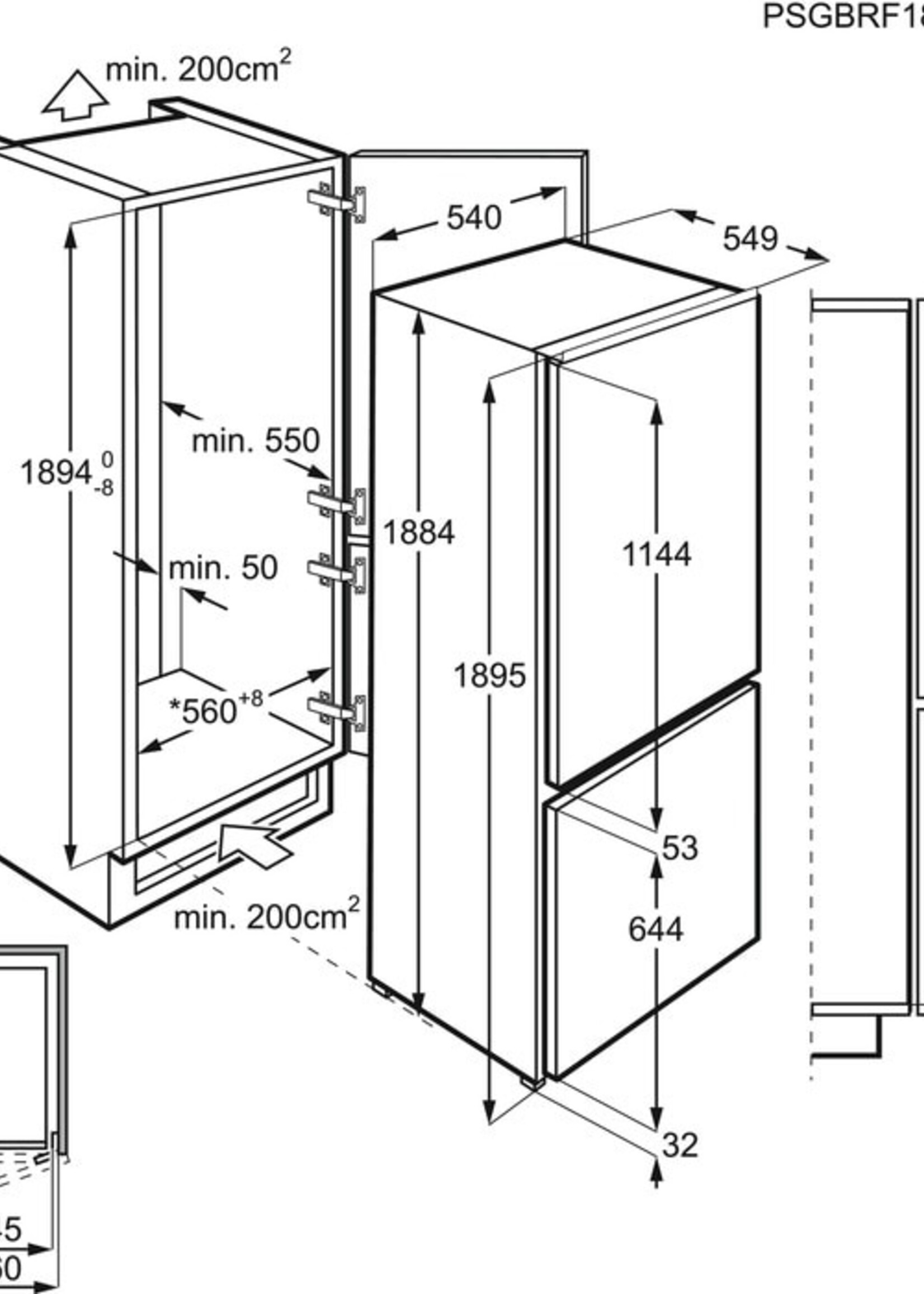 AEG SCE819E5TS Koel/vriescombinatie - 190 cm