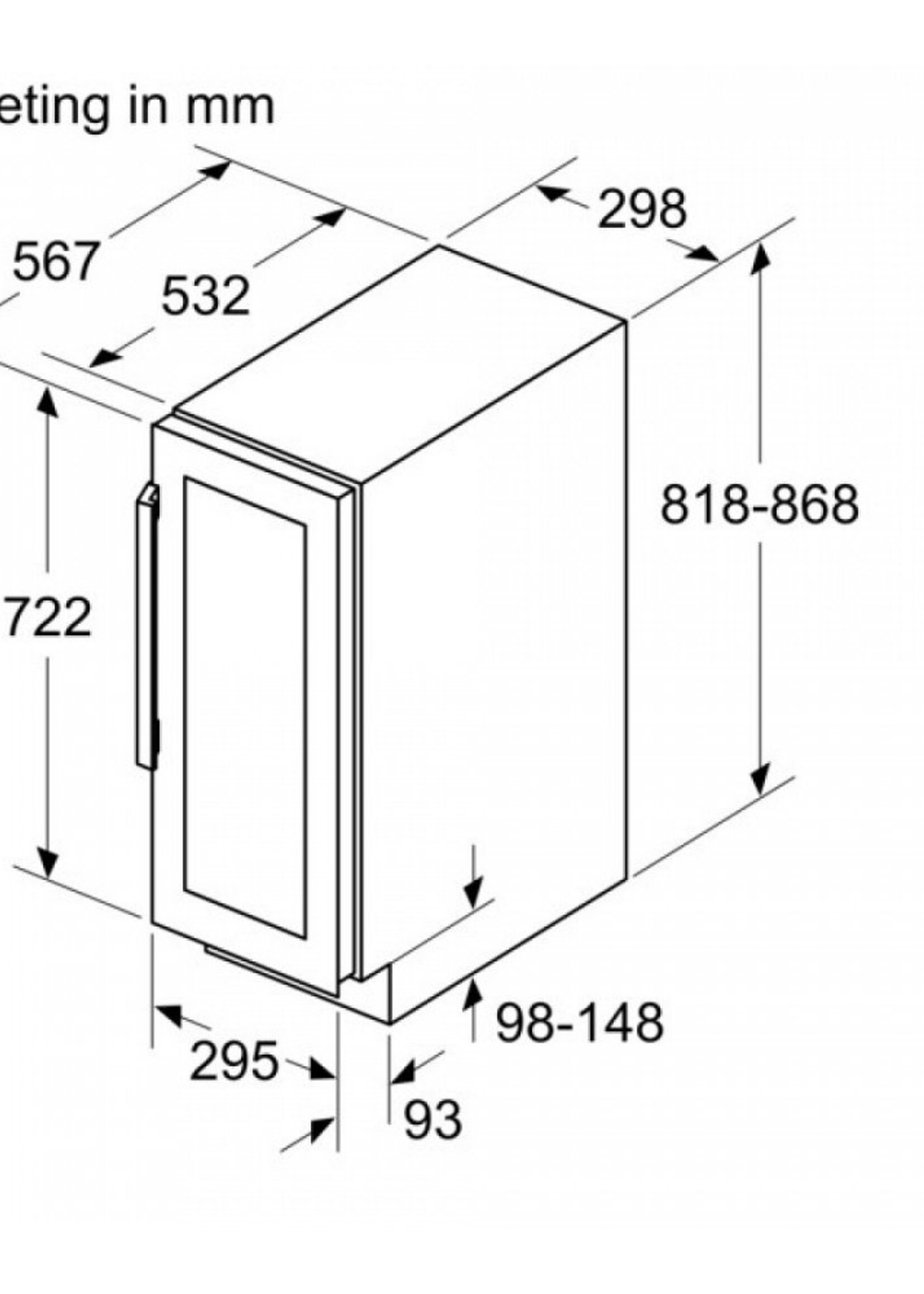 Siemens KU20WVHF0 wijnklimaatkast onderbouw