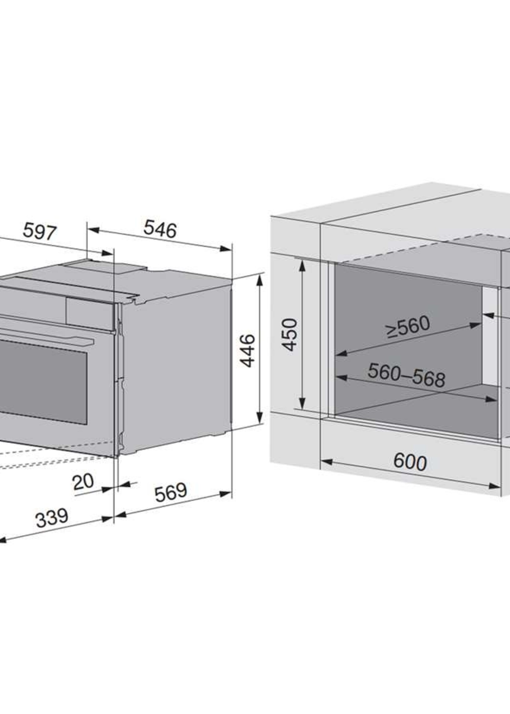 V-ZUG CombiSteamer V6000 45F AutoDoor zwart