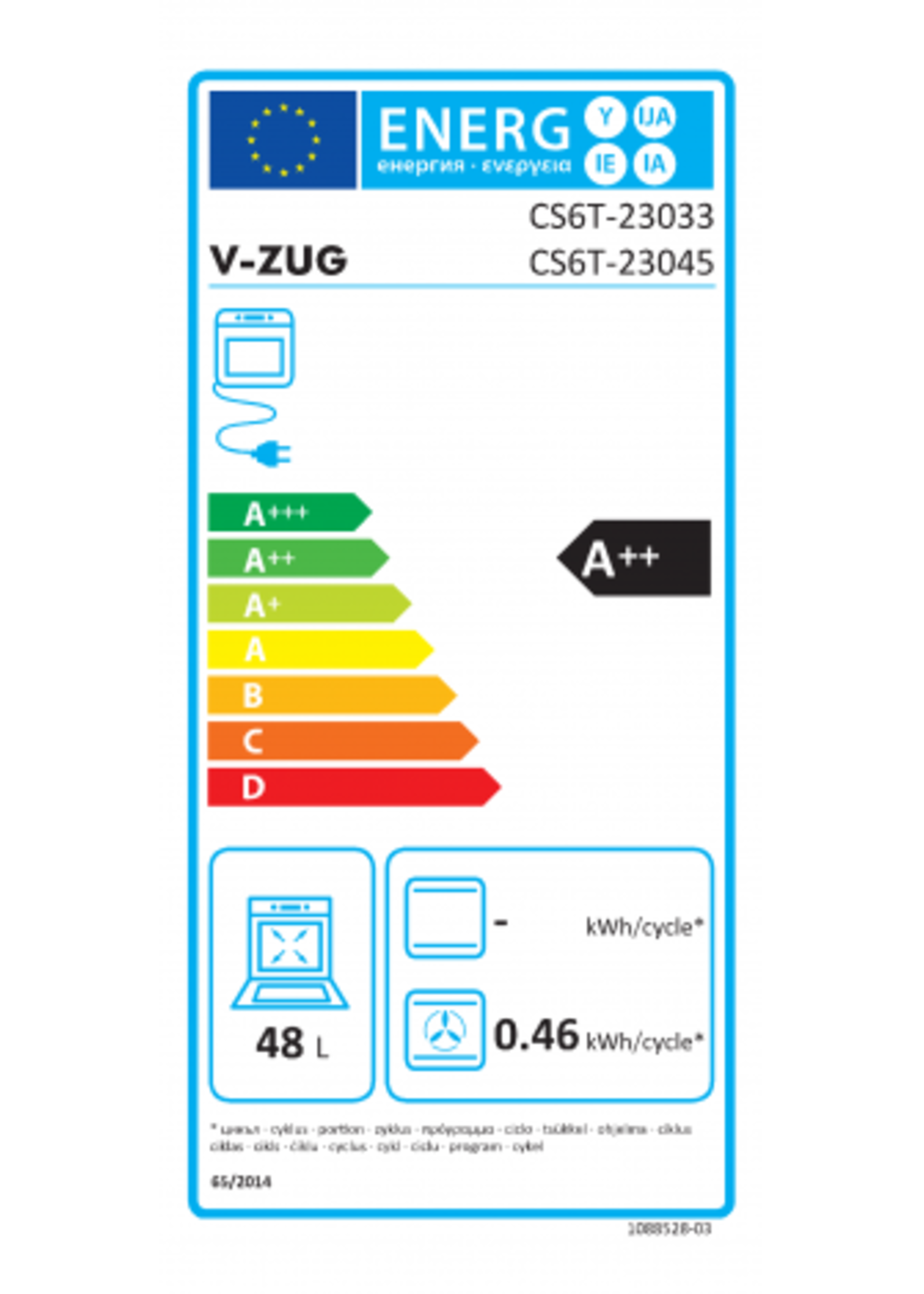 V-ZUG CombiSteamer V6000 45F zwart
