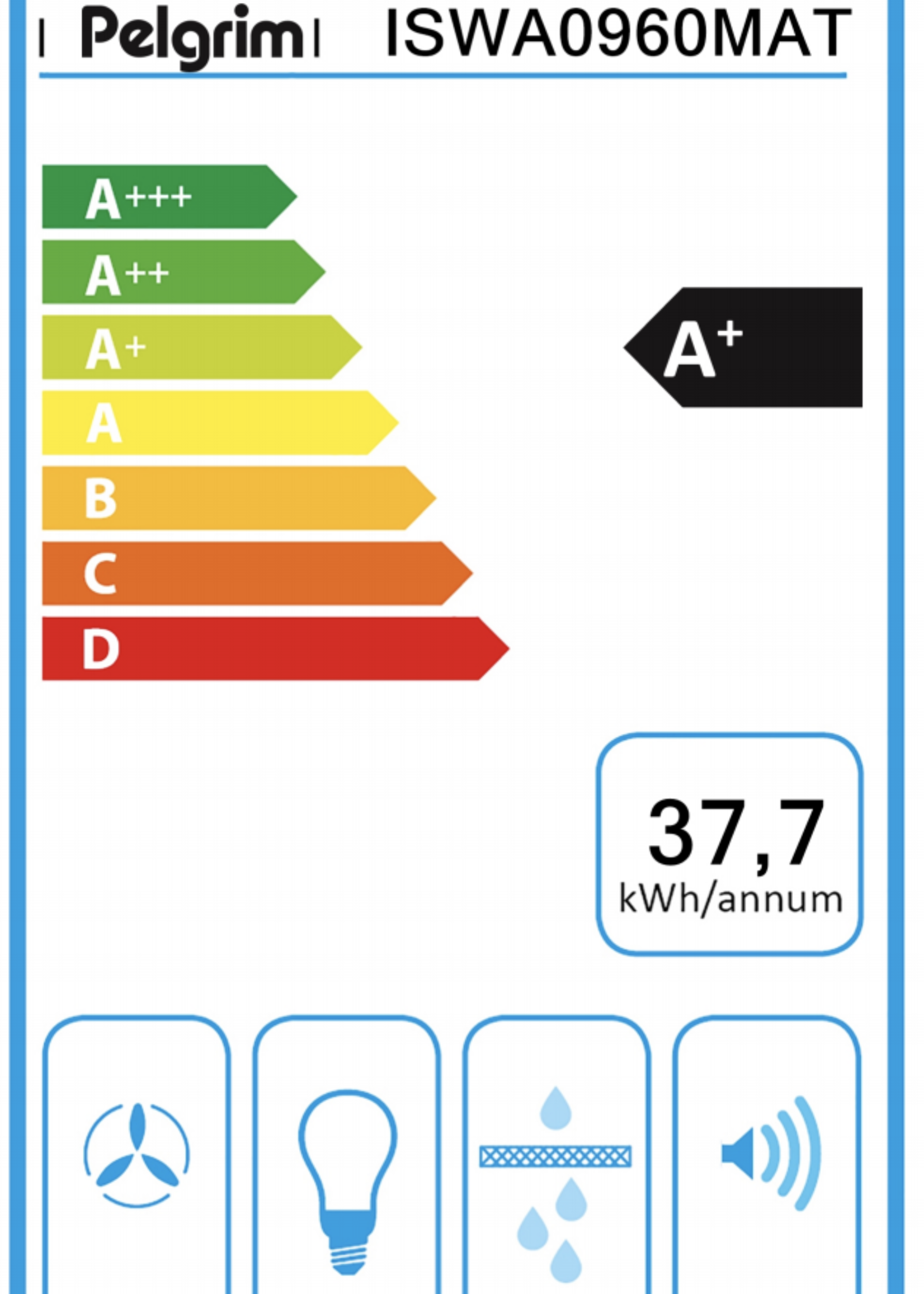 Pelgrim ISWA0960MAT Plafondunit  zwart