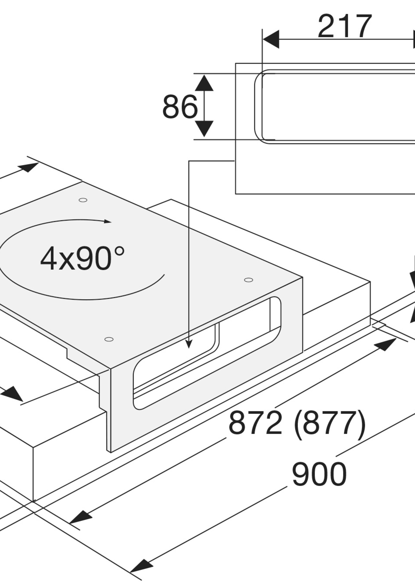 Pelgrim ISWA0960MAT Plafondunit  zwart