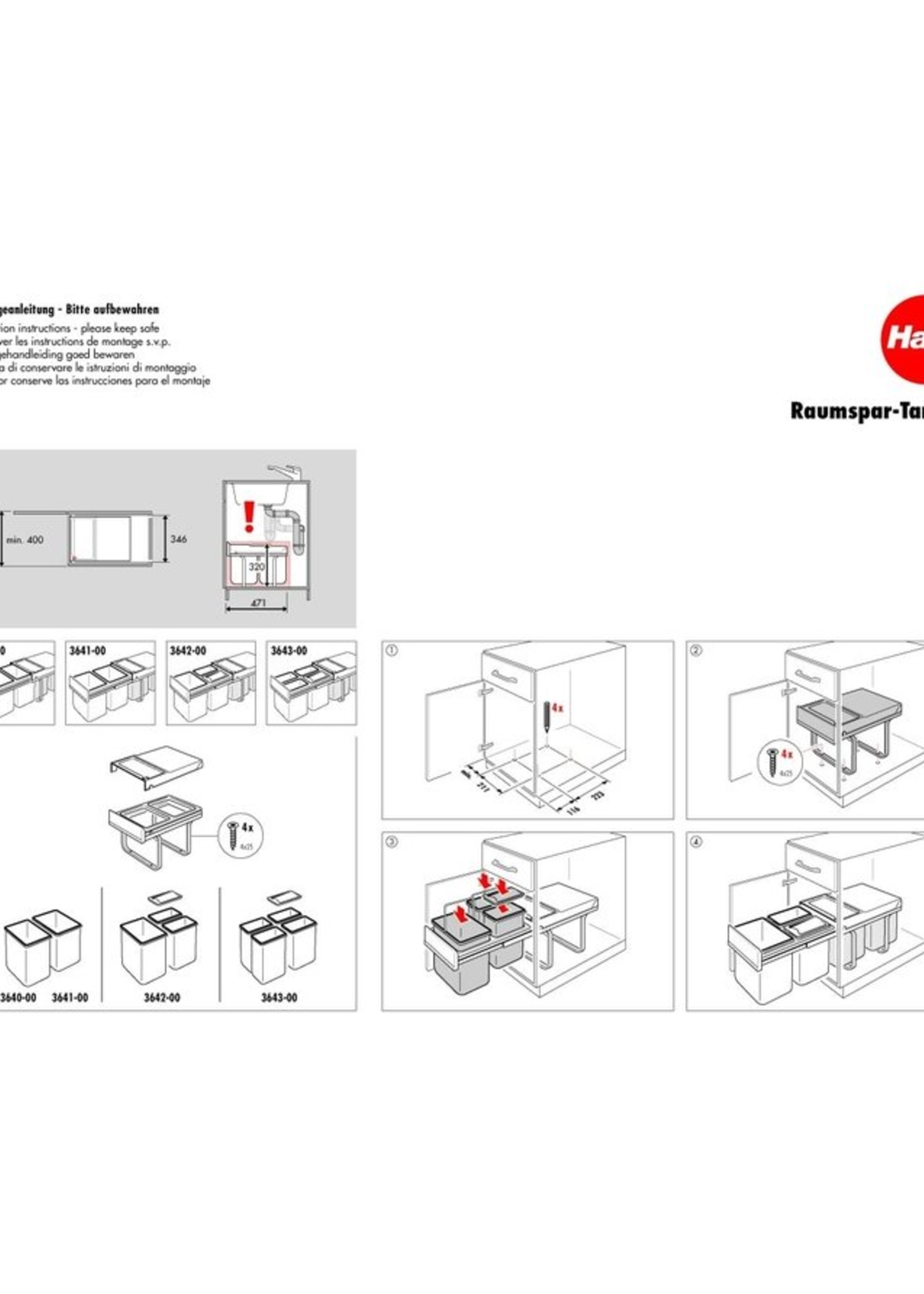 Hailo AE364112 afval systeem tandem Voluittrek systeem