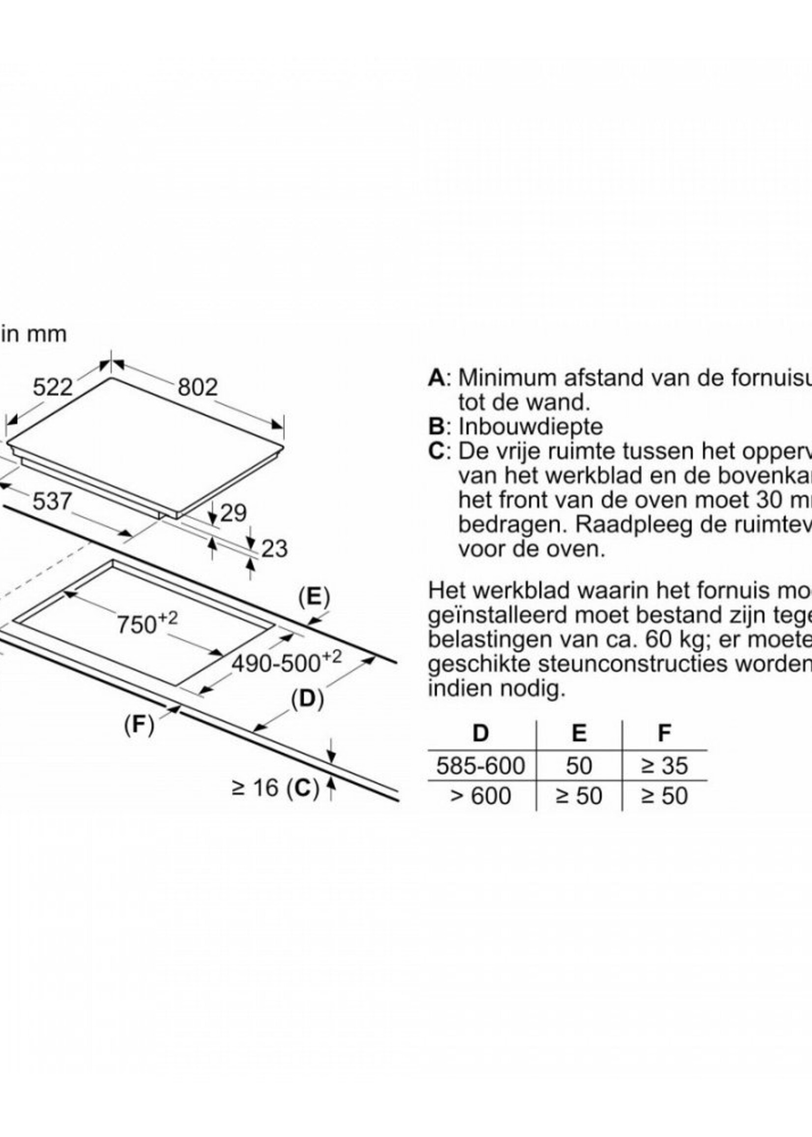 Bosch PIE861BB5E inductie kookplaat 80cm